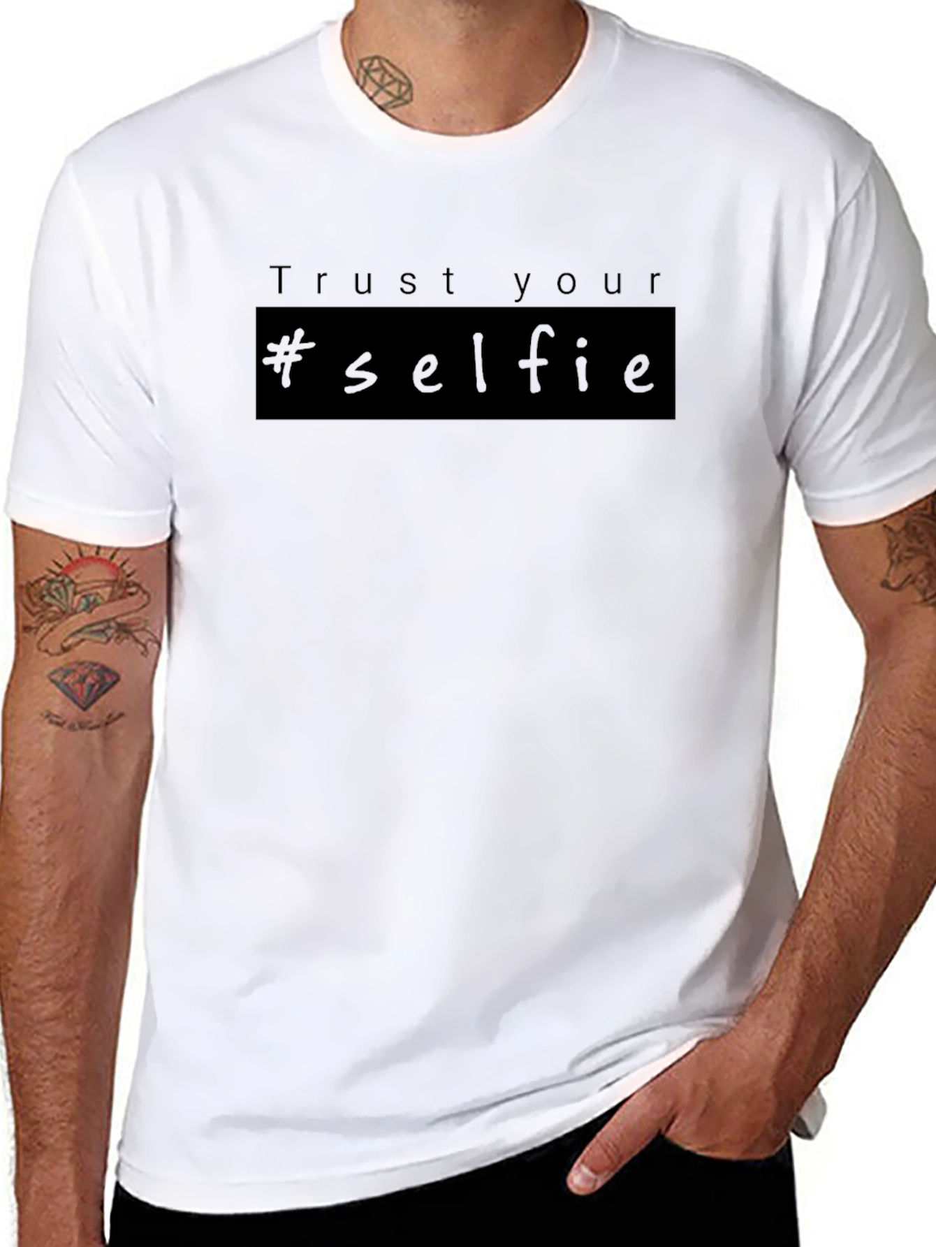 Trust Your Selfie Black T-Shirt