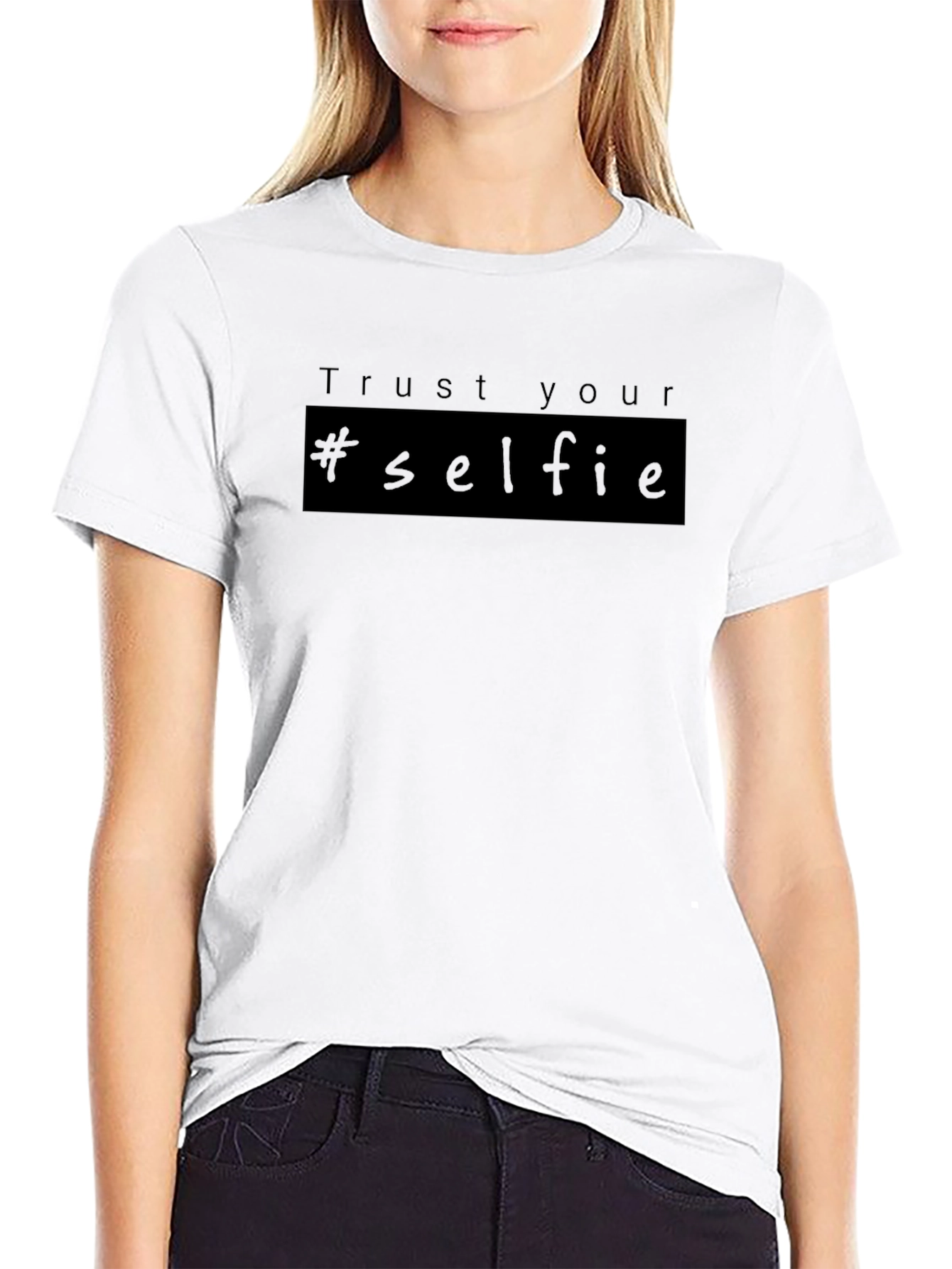 Trust Your Selfie Black T-Shirt