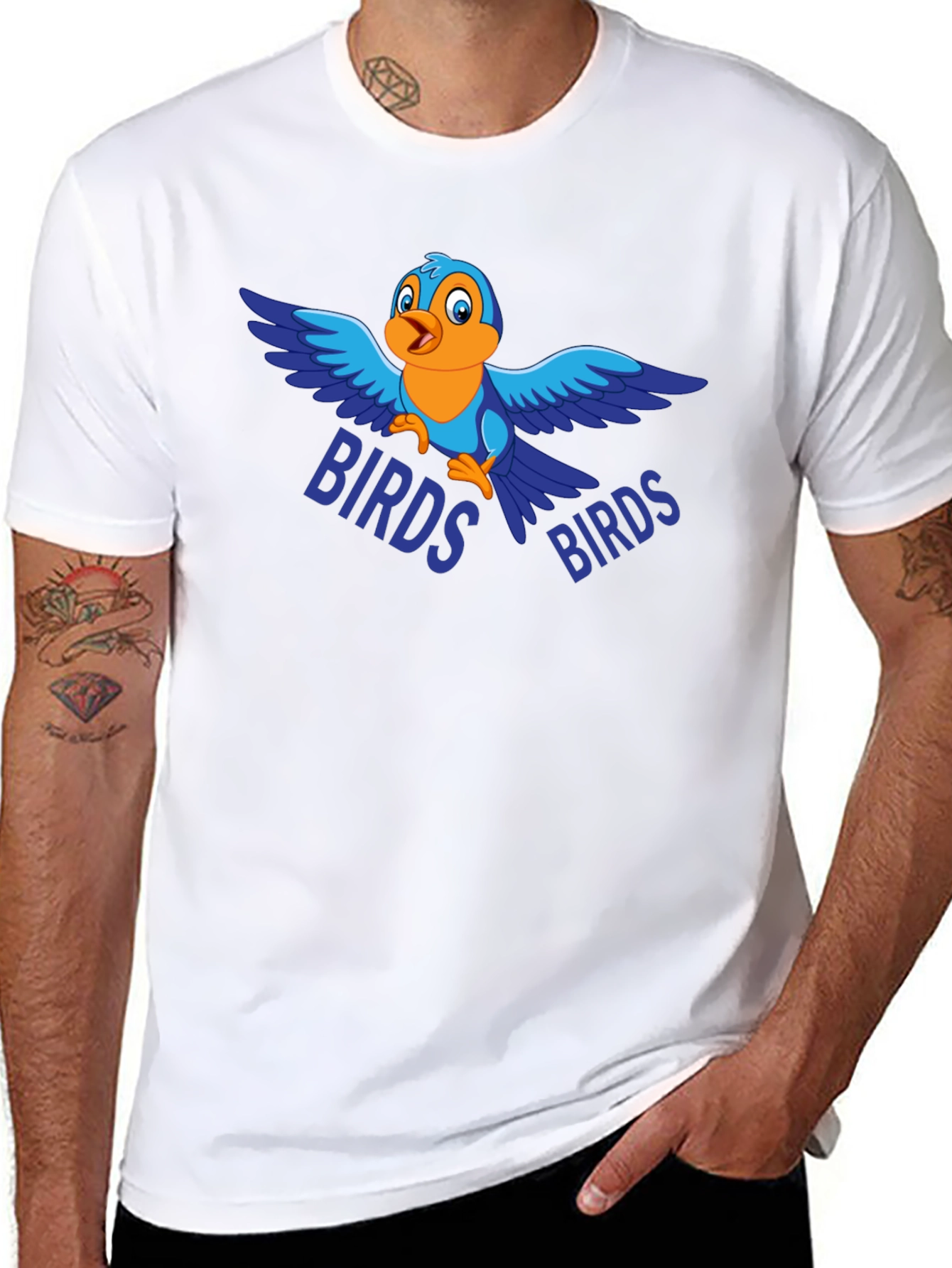 Birds Graphic Black T-Shirt
