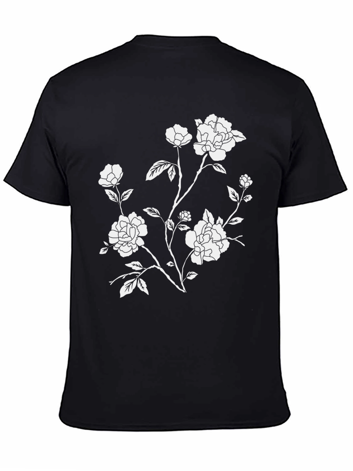 Black Floral Print T-Shirt