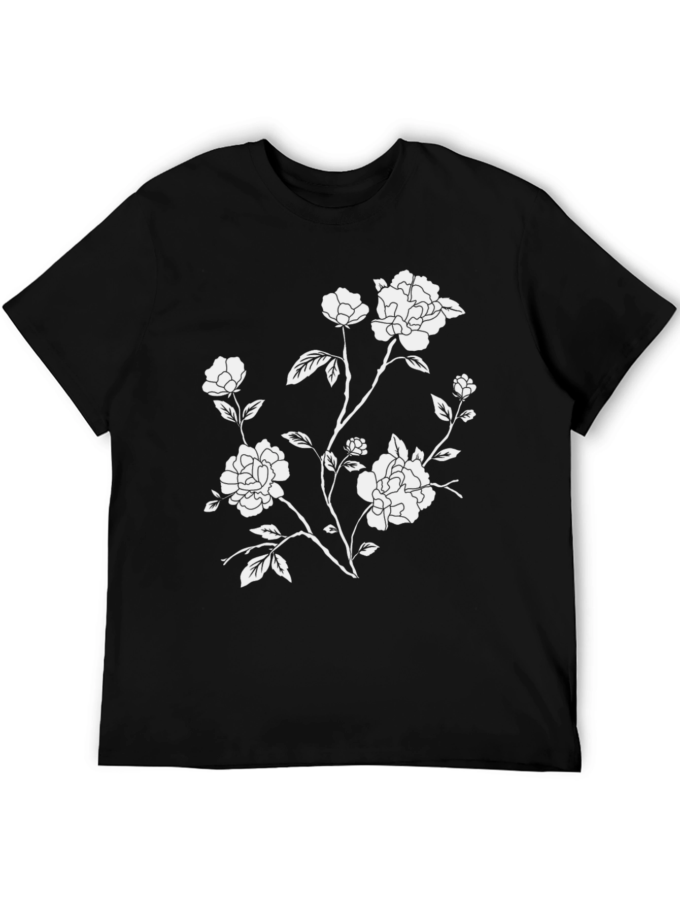 Black Floral Print T-Shirt