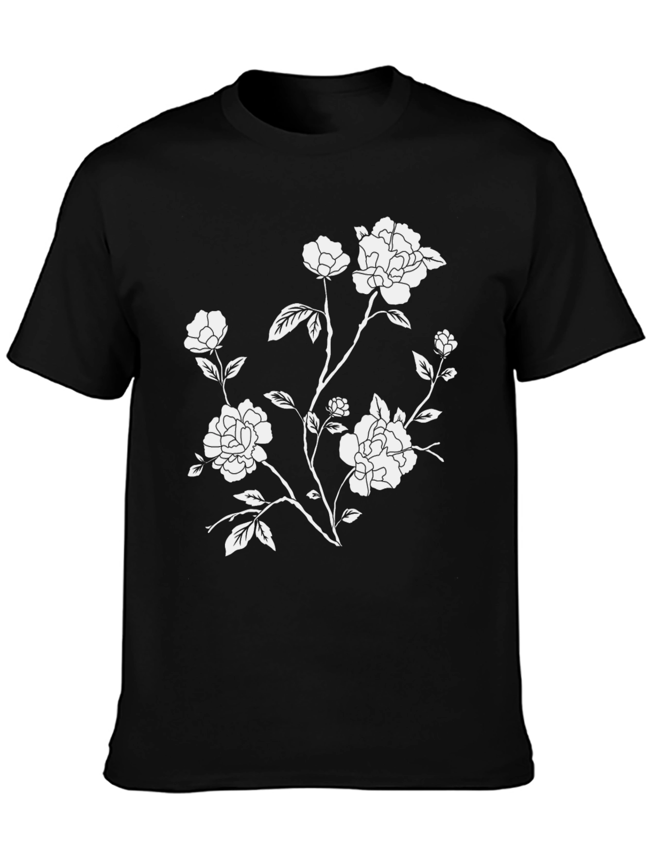 Black Floral Print T-Shirt
