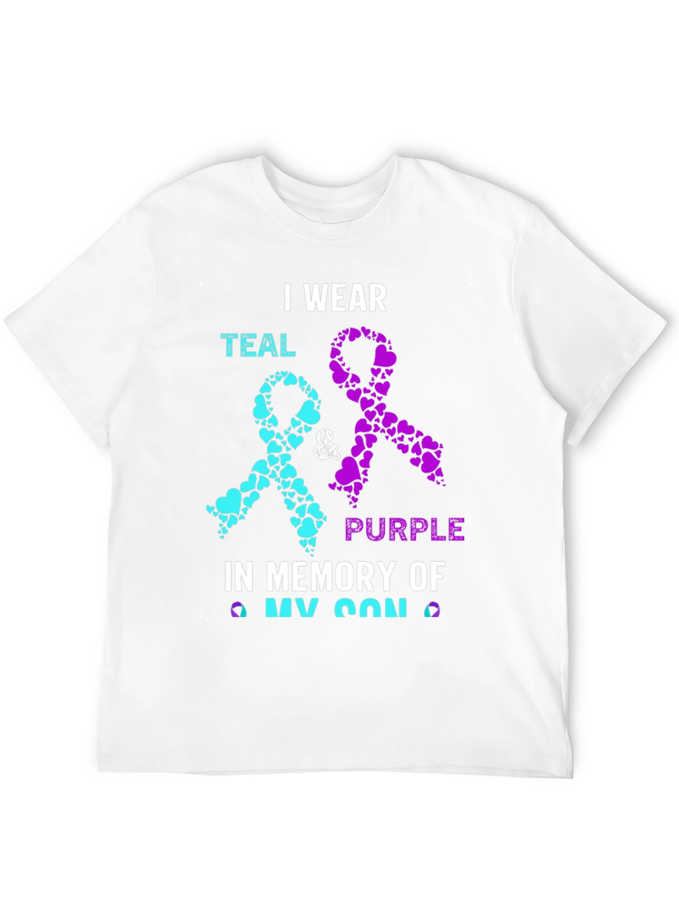 Teal & Purple Ribbon My Son Awareness T-Shirt