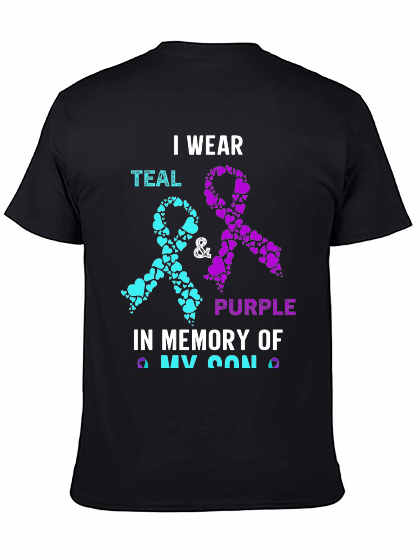 Teal & Purple Ribbon My Son Awareness T-Shirt