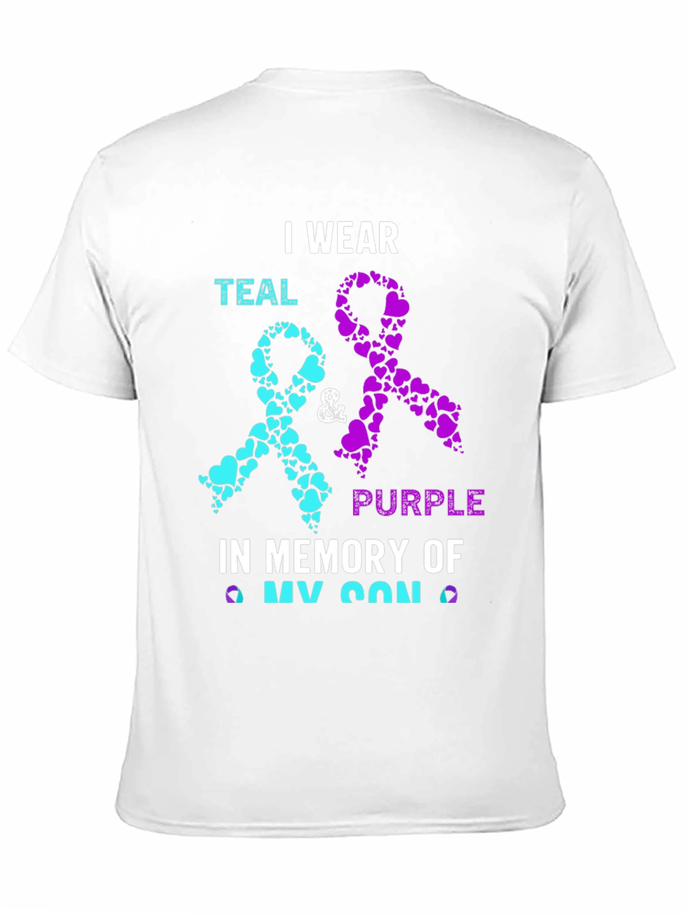 Teal & Purple Ribbon My Son Awareness T-Shirt