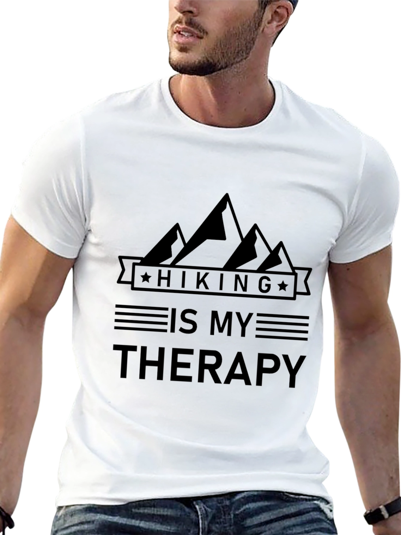 Hiking Is My Therapy Black T-Shirt
