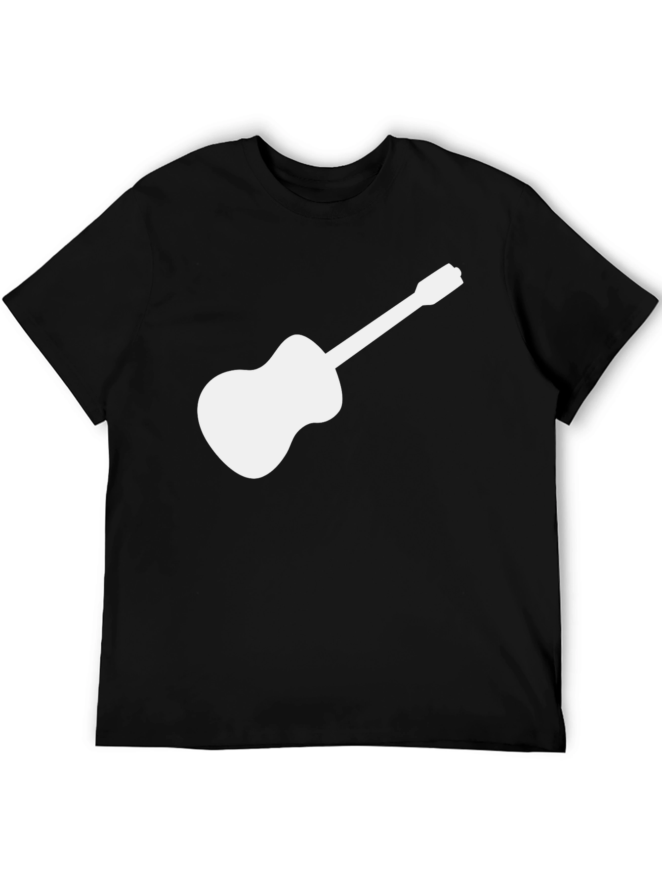 Guitar Graphic Tee - Black Cotton T-Shirt
