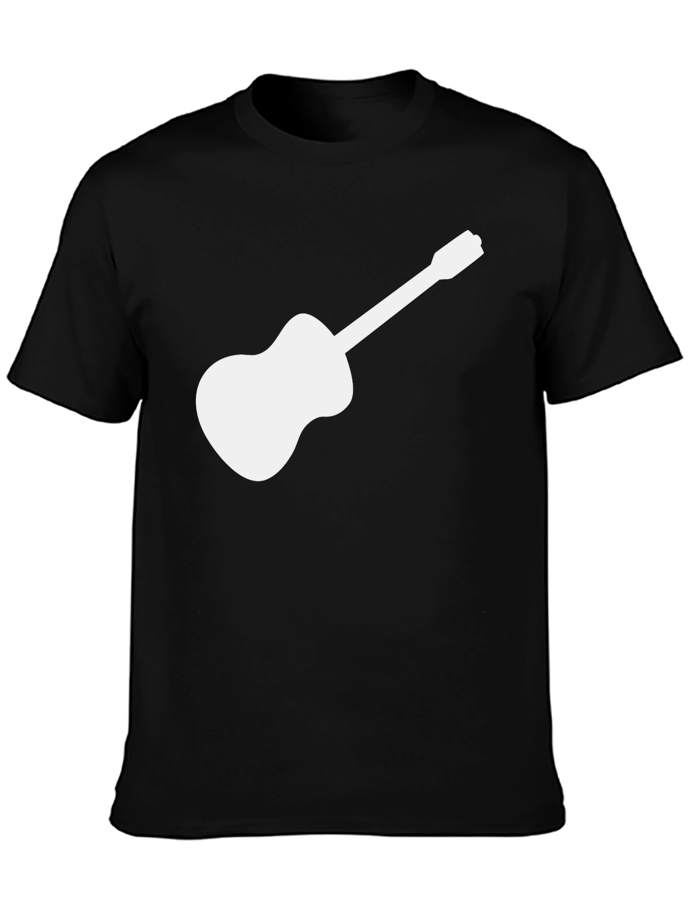 Guitar Graphic Tee - Black Cotton T-Shirt