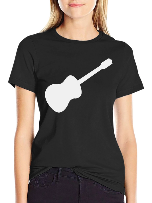 Guitar Graphic Tee - Black Cotton T-Shirt