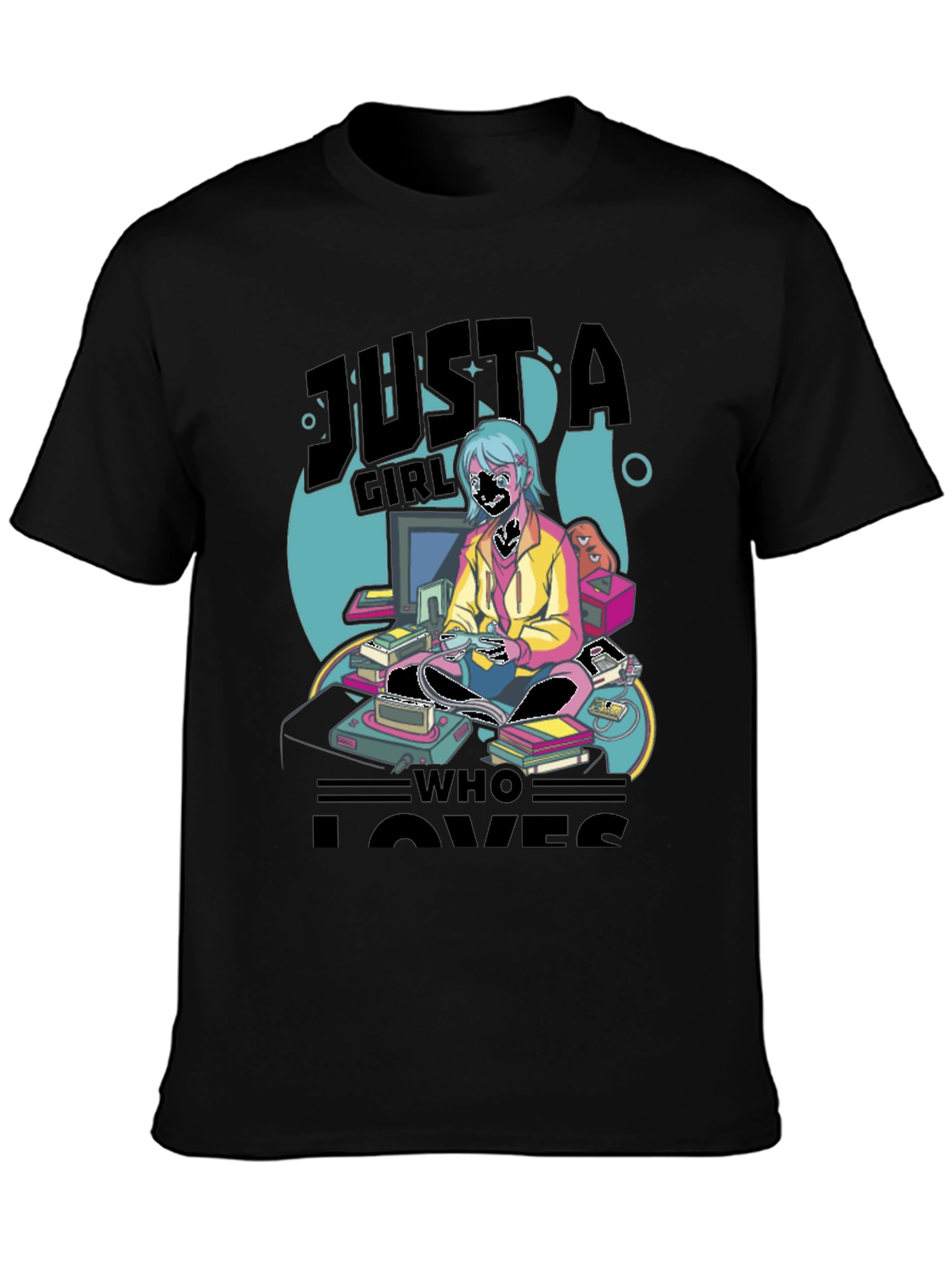 Gamer Girl Graphic Tee - Retro Gaming Style
