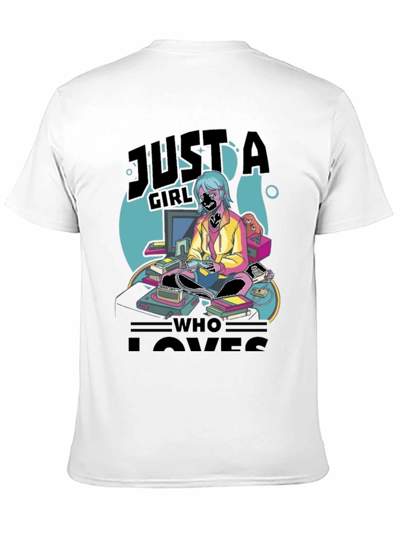 Gamer Girl Graphic Tee - Retro Gaming Style