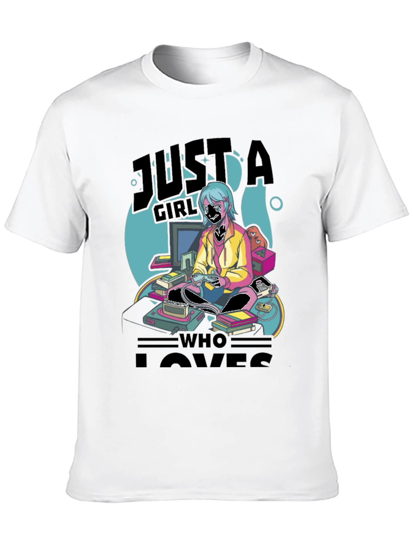 Gamer Girl Graphic Tee - Retro Gaming Style
