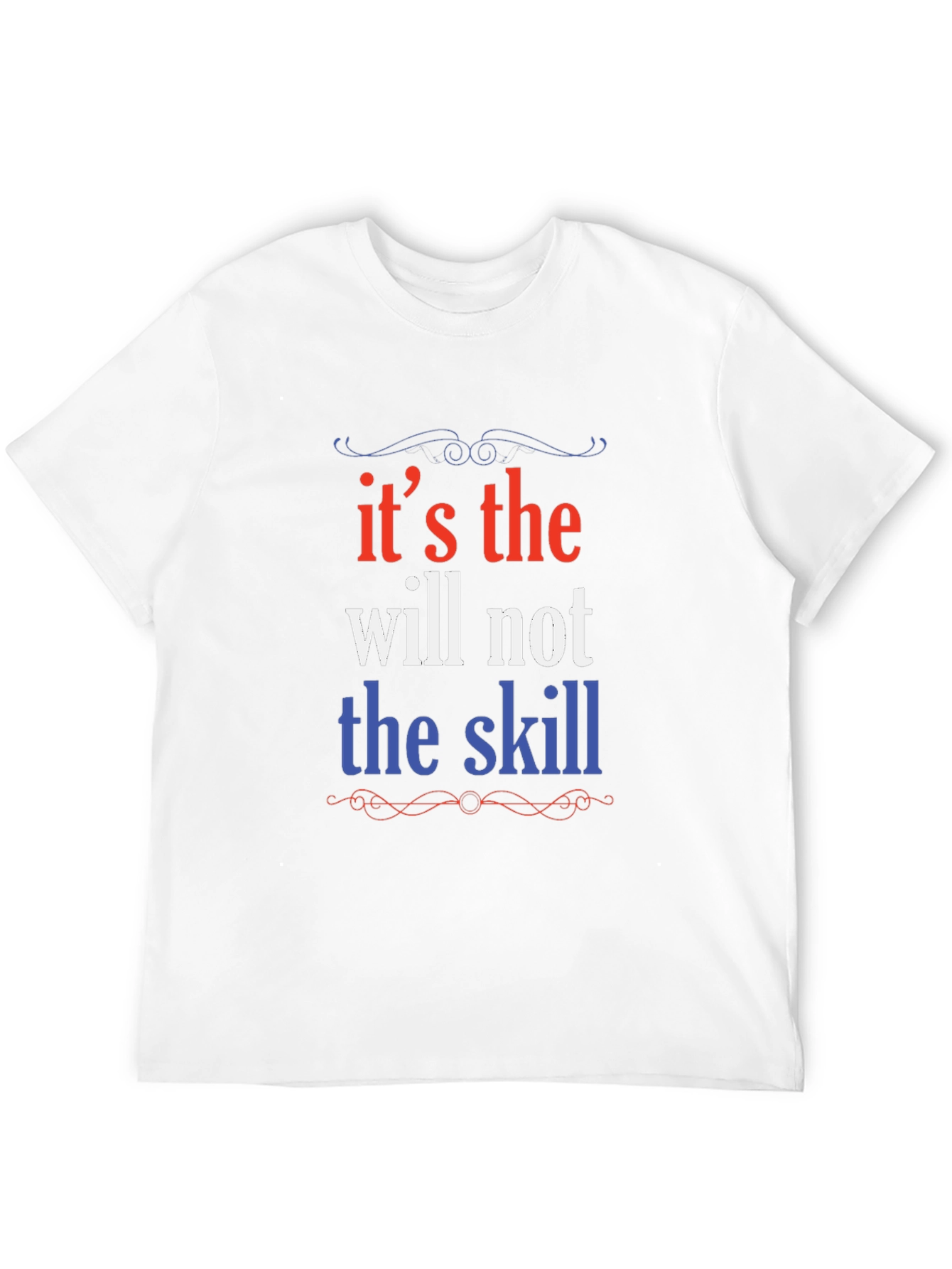 Motivational Will Over Skill Graphic Tee - Black