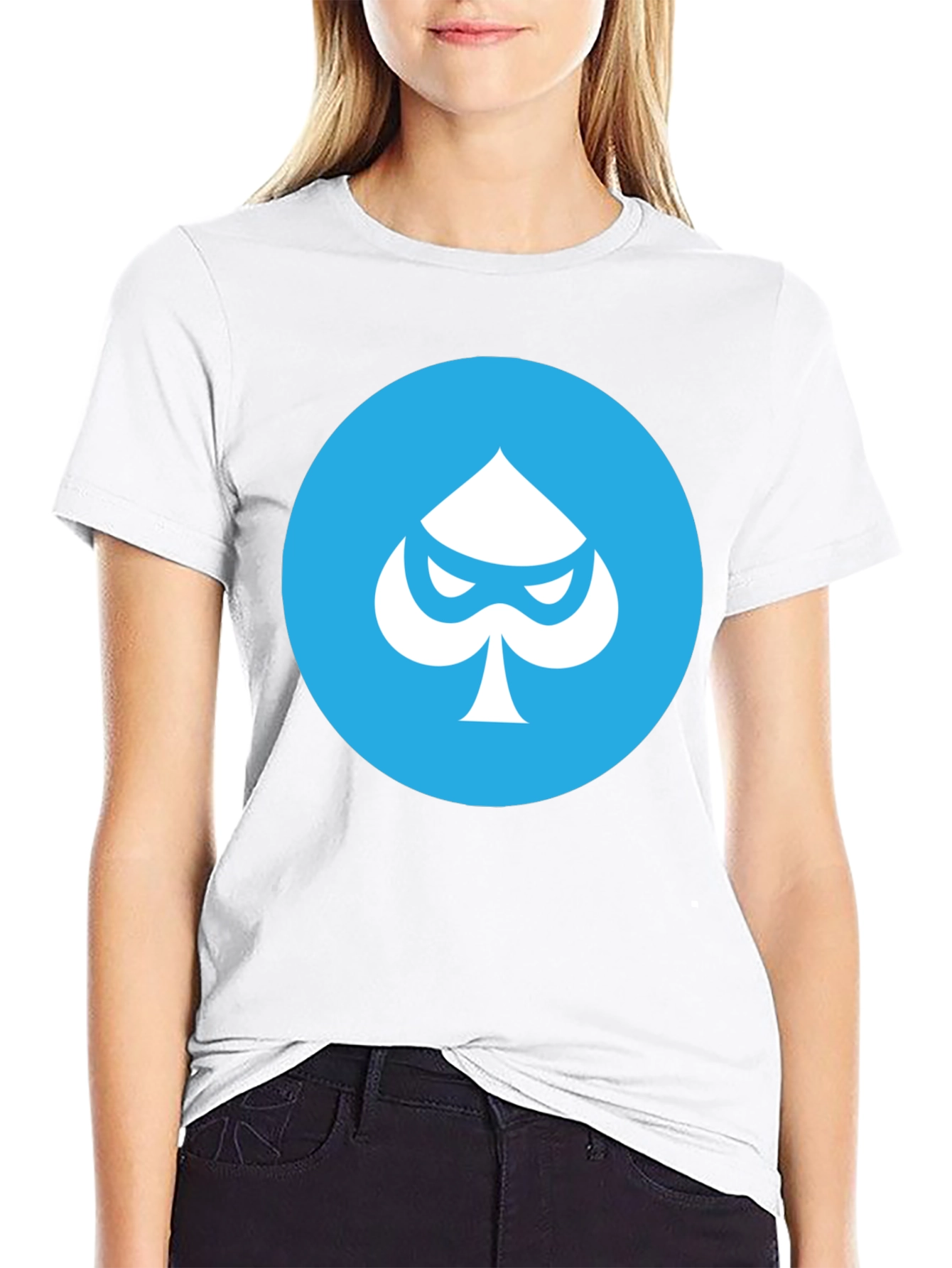 Black T-Shirt with Spade Graphic