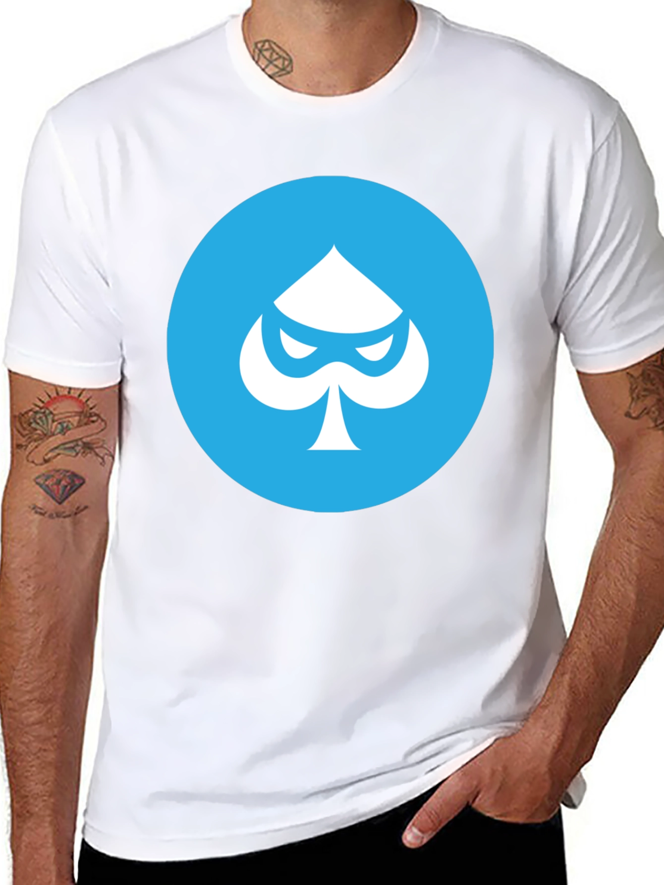 Black T-Shirt with Spade Graphic