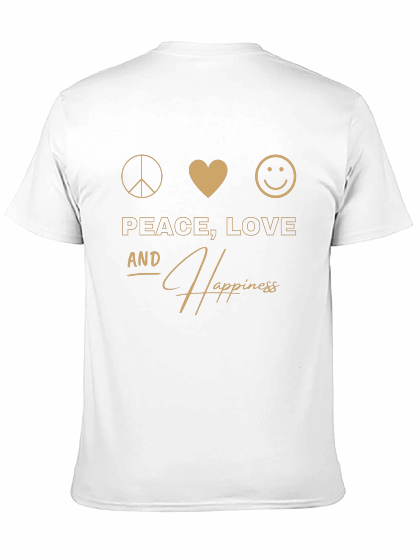 Peace Love and Happiness Graphic T-Shirt - Black