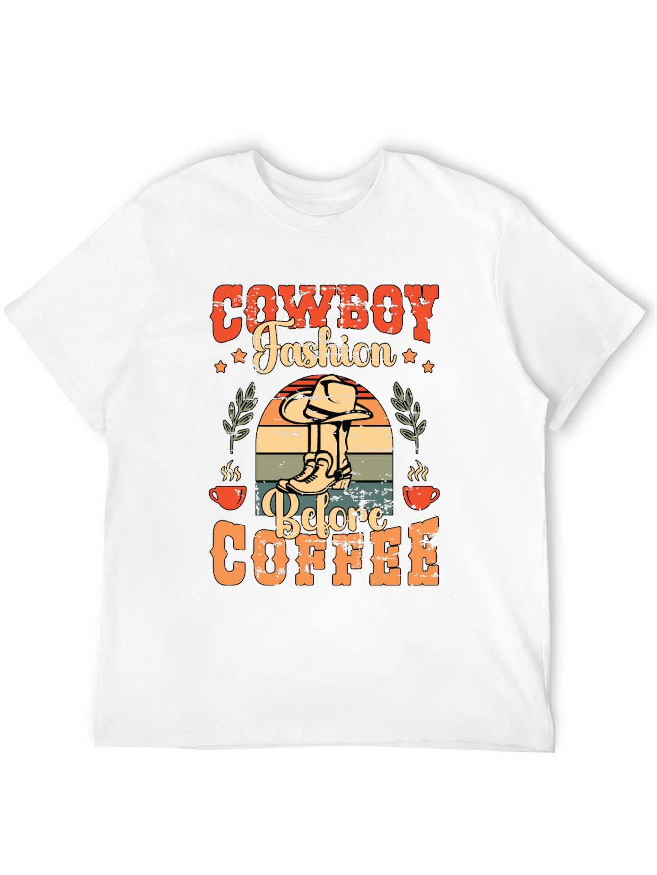 Cowboy Fashion Before Coffee Graphic T-Shirt