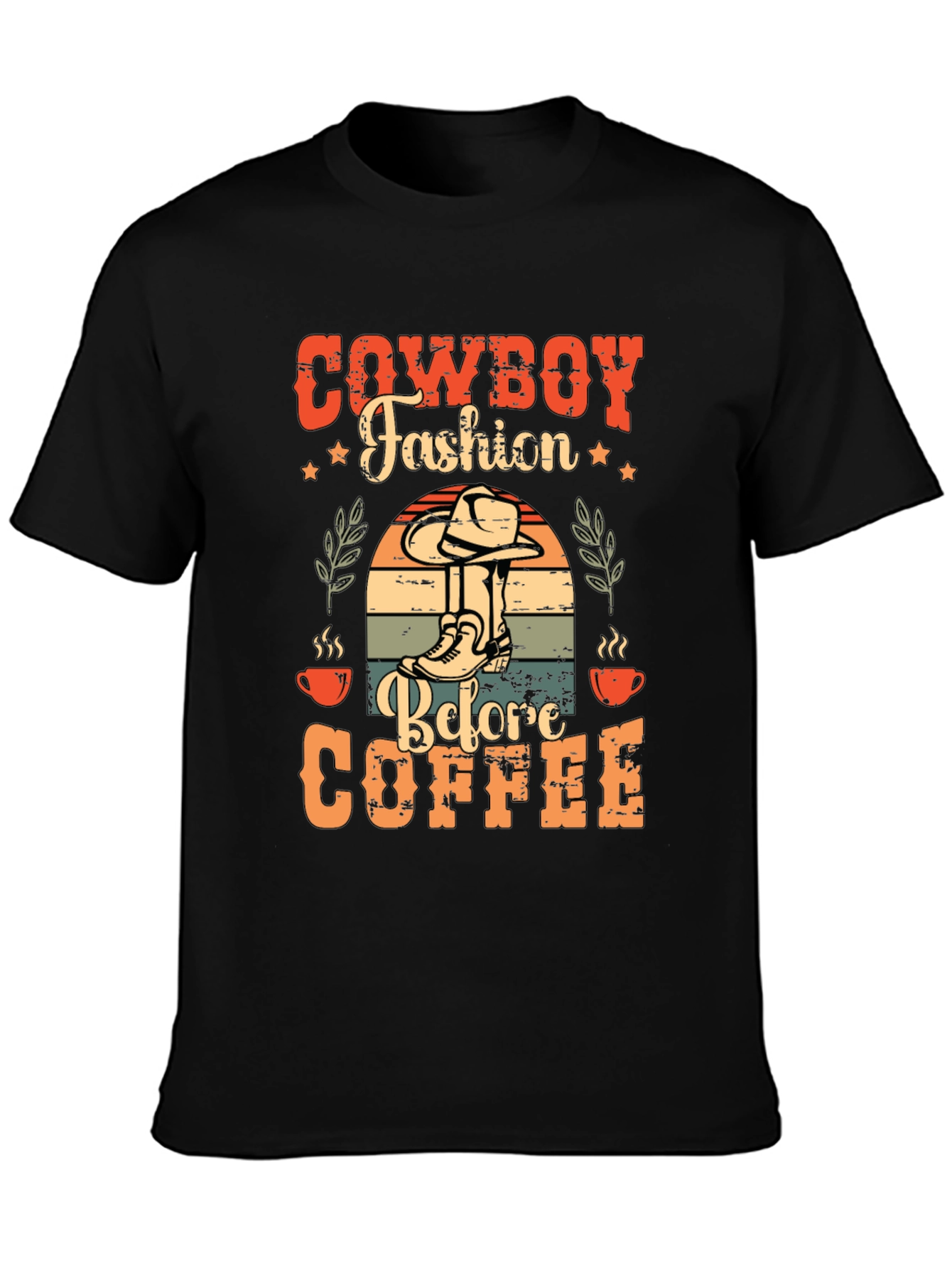Cowboy Fashion Before Coffee Graphic T-Shirt