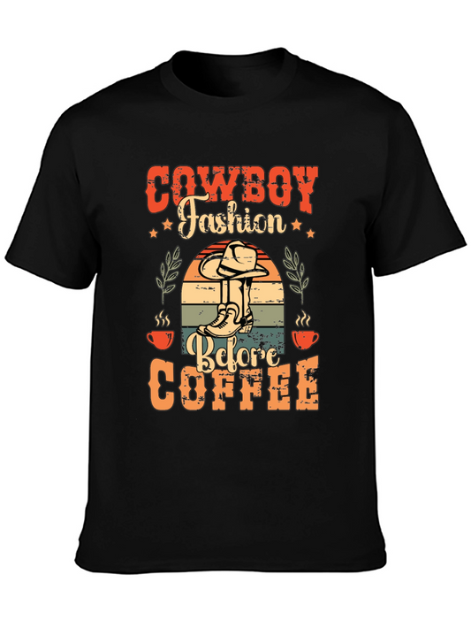 Cowboy Fashion Before Coffee Graphic T-Shirt