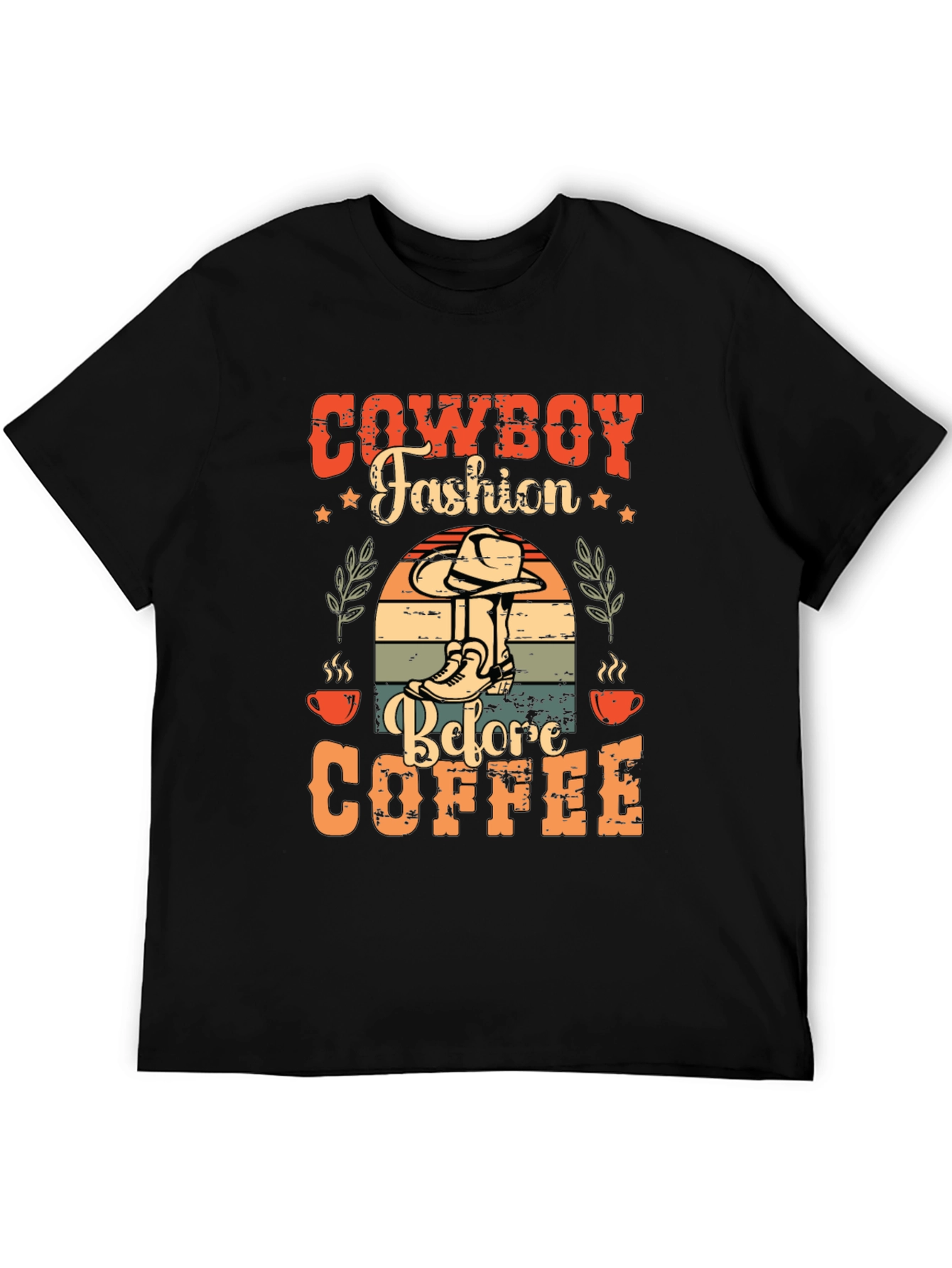 Cowboy Fashion Before Coffee Graphic T-Shirt
