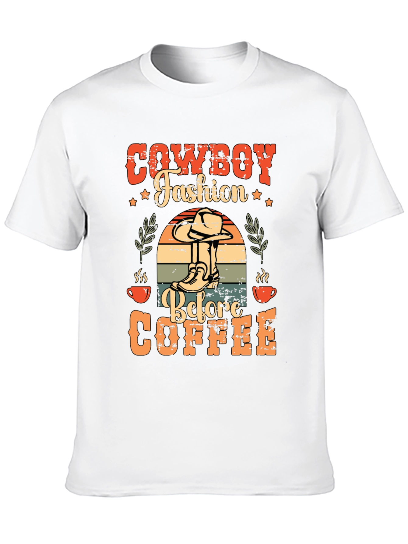 Cowboy Fashion Before Coffee Graphic T-Shirt
