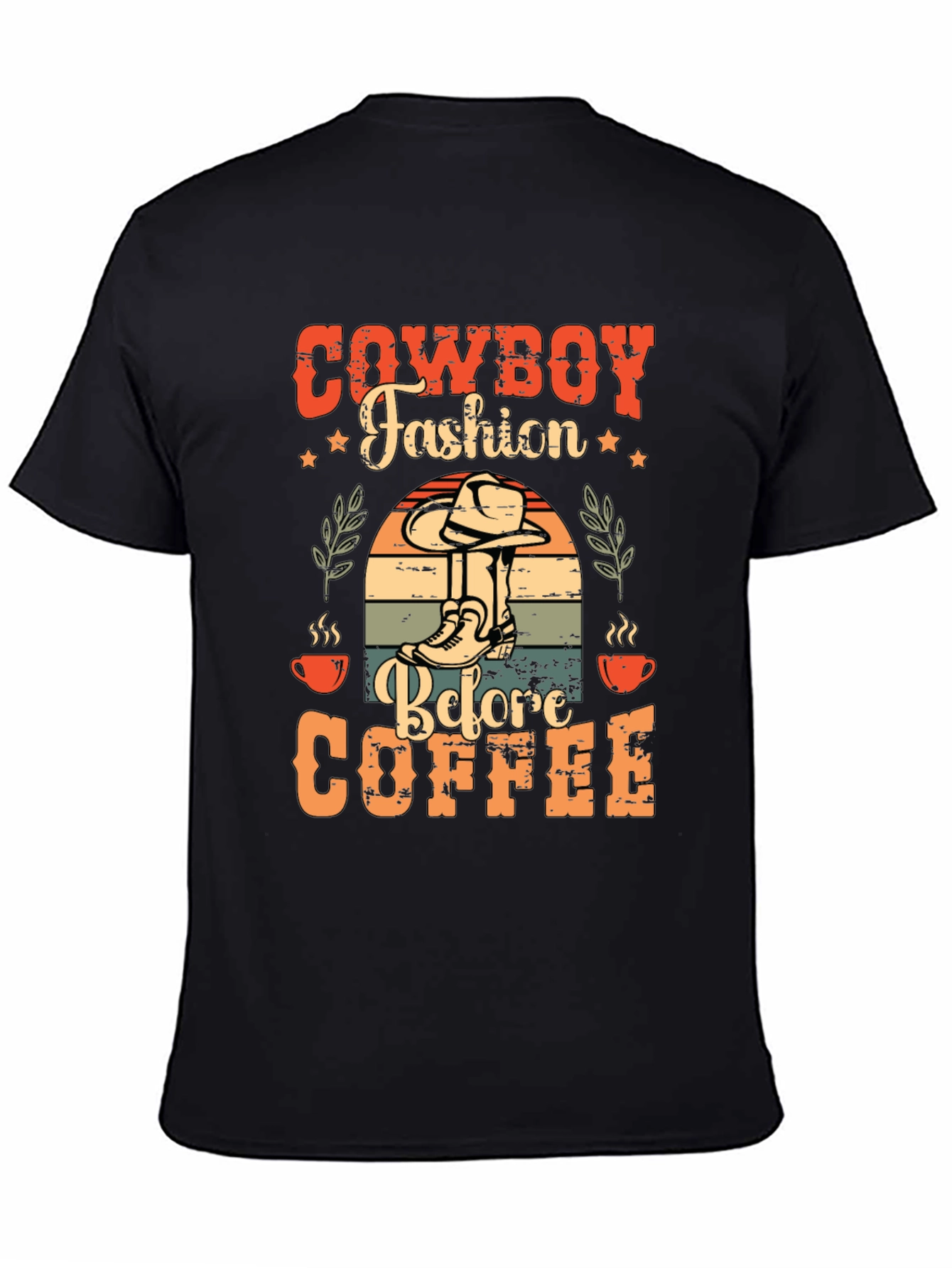 Cowboy Fashion Before Coffee Graphic T-Shirt