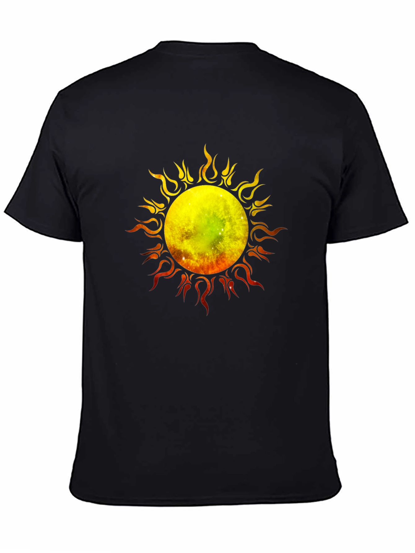 Flaming Sun Graphic Black T-Shirt