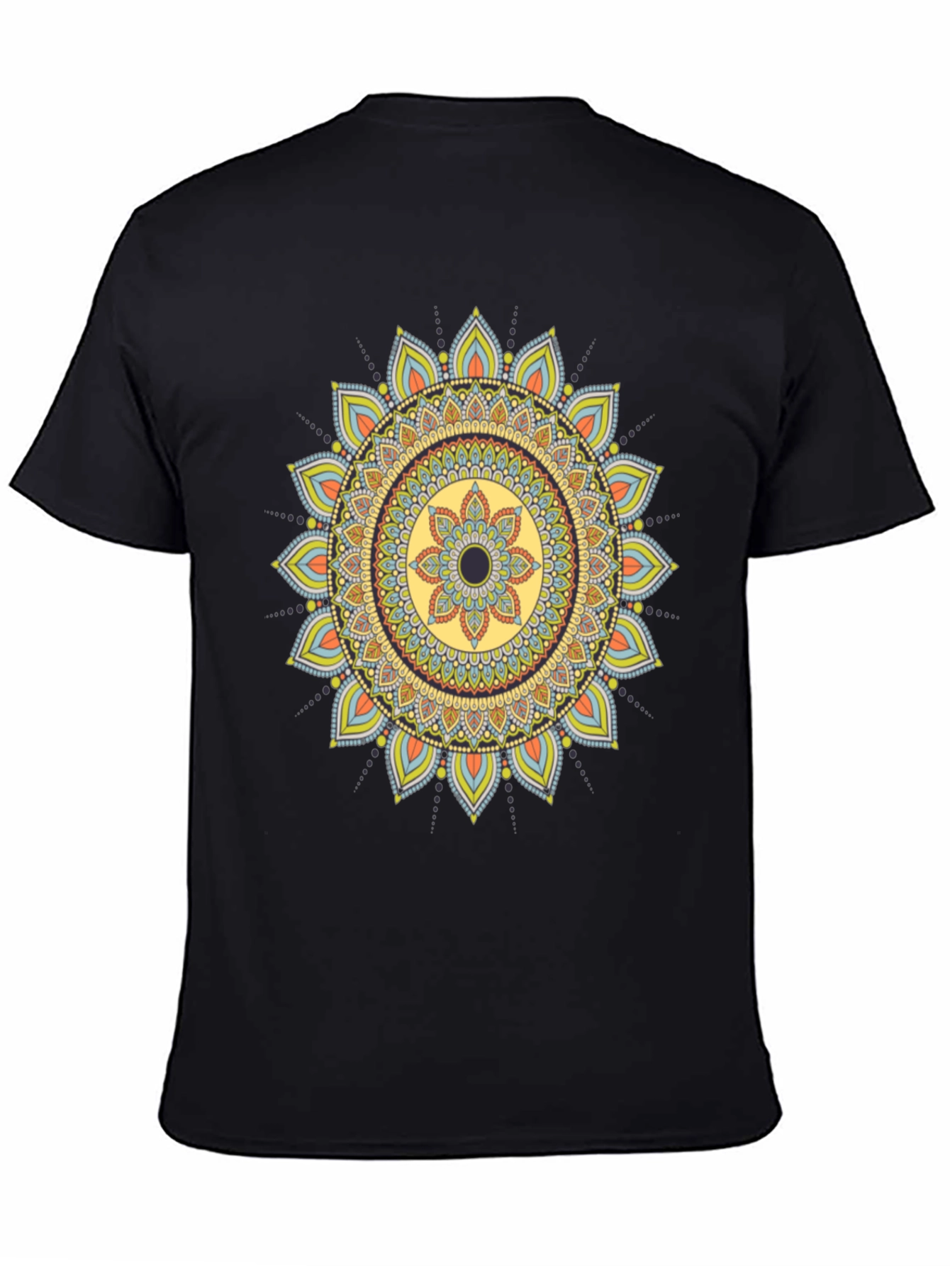 Mandala Print Black T-Shirt - Unique Design
