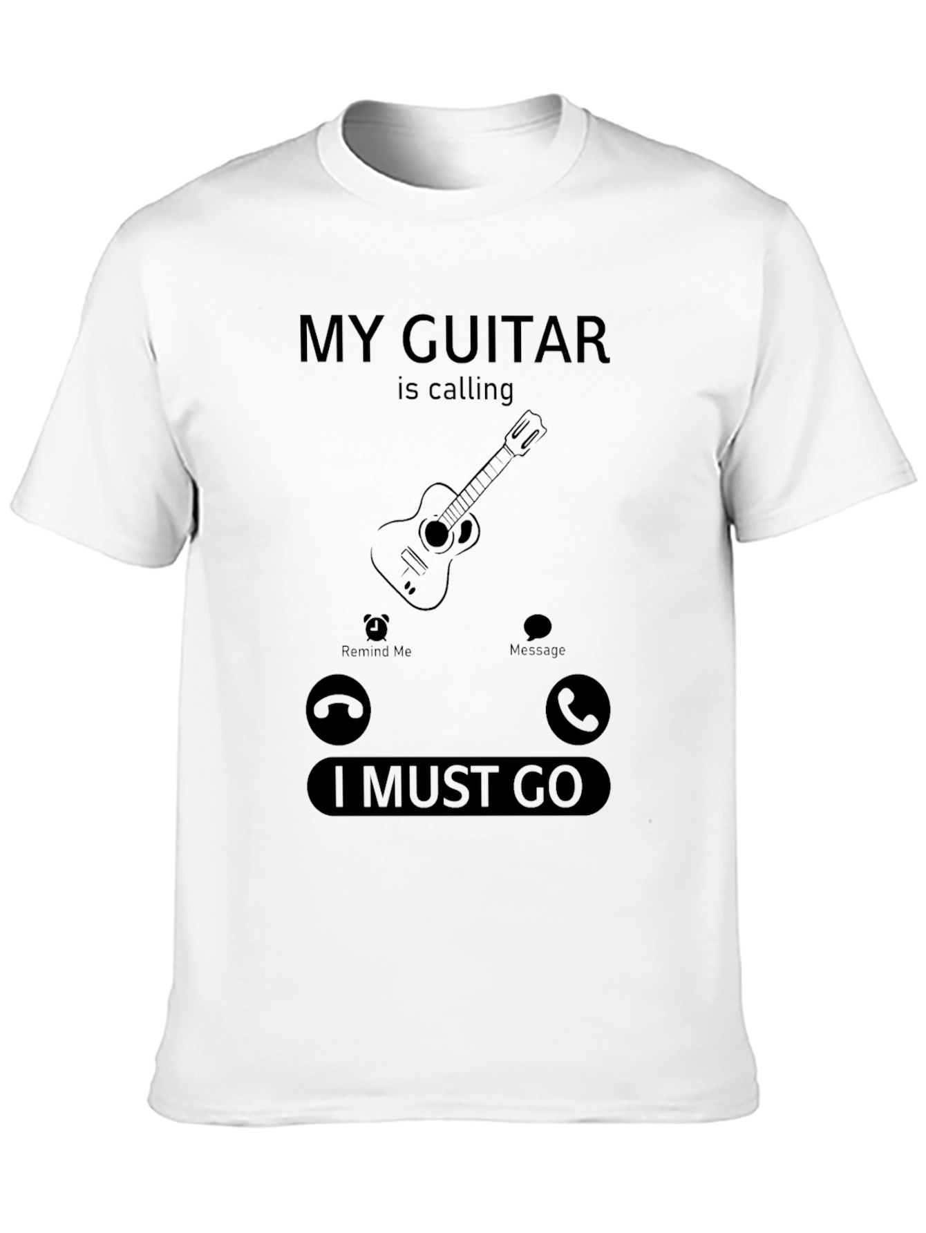 My Guitar Is Calling Black T-Shirt