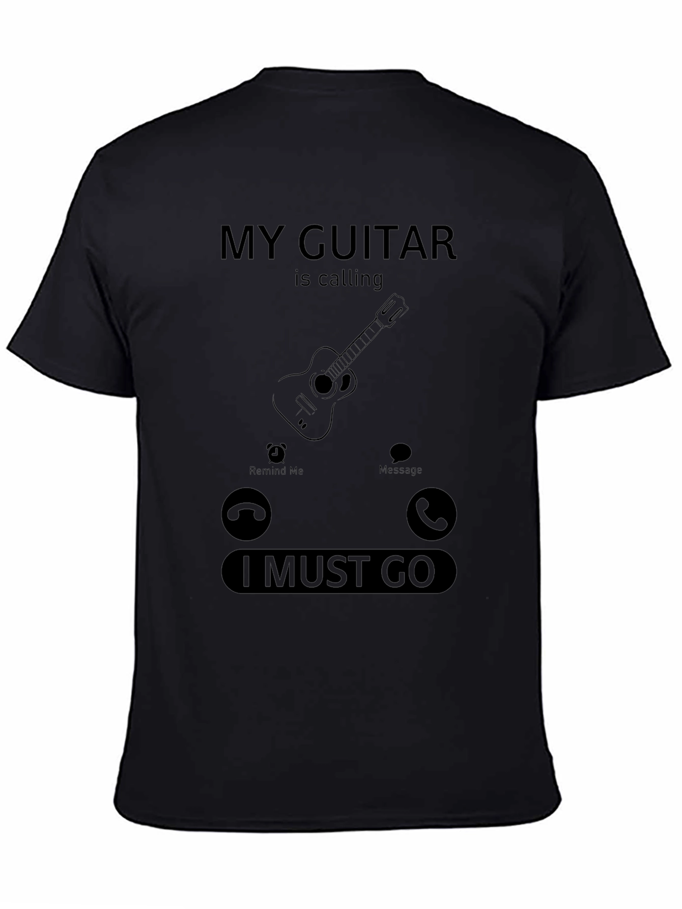 My Guitar Is Calling Black T-Shirt