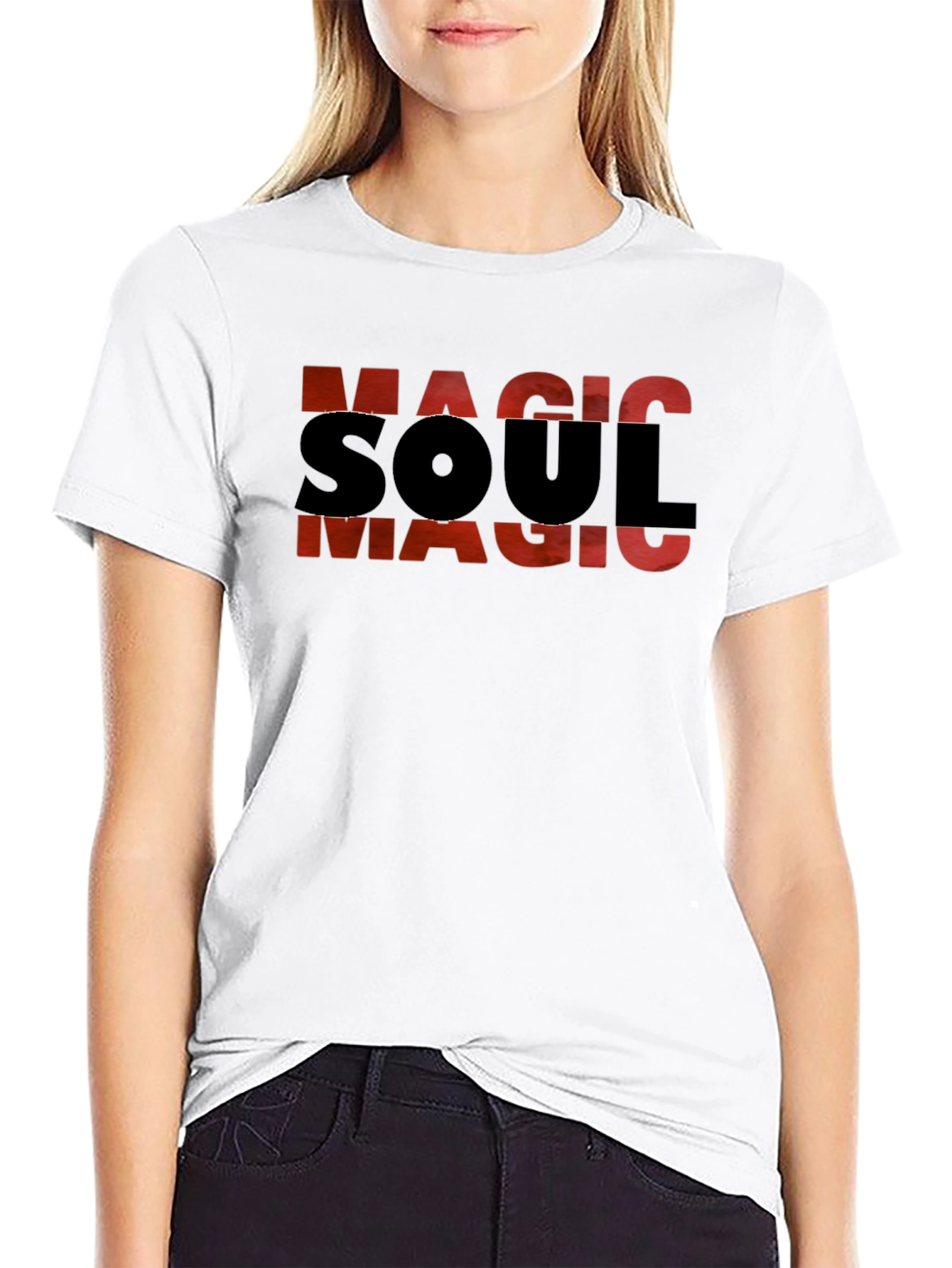 Magic Soul Graphic T-Shirt - Black Cotton Blend