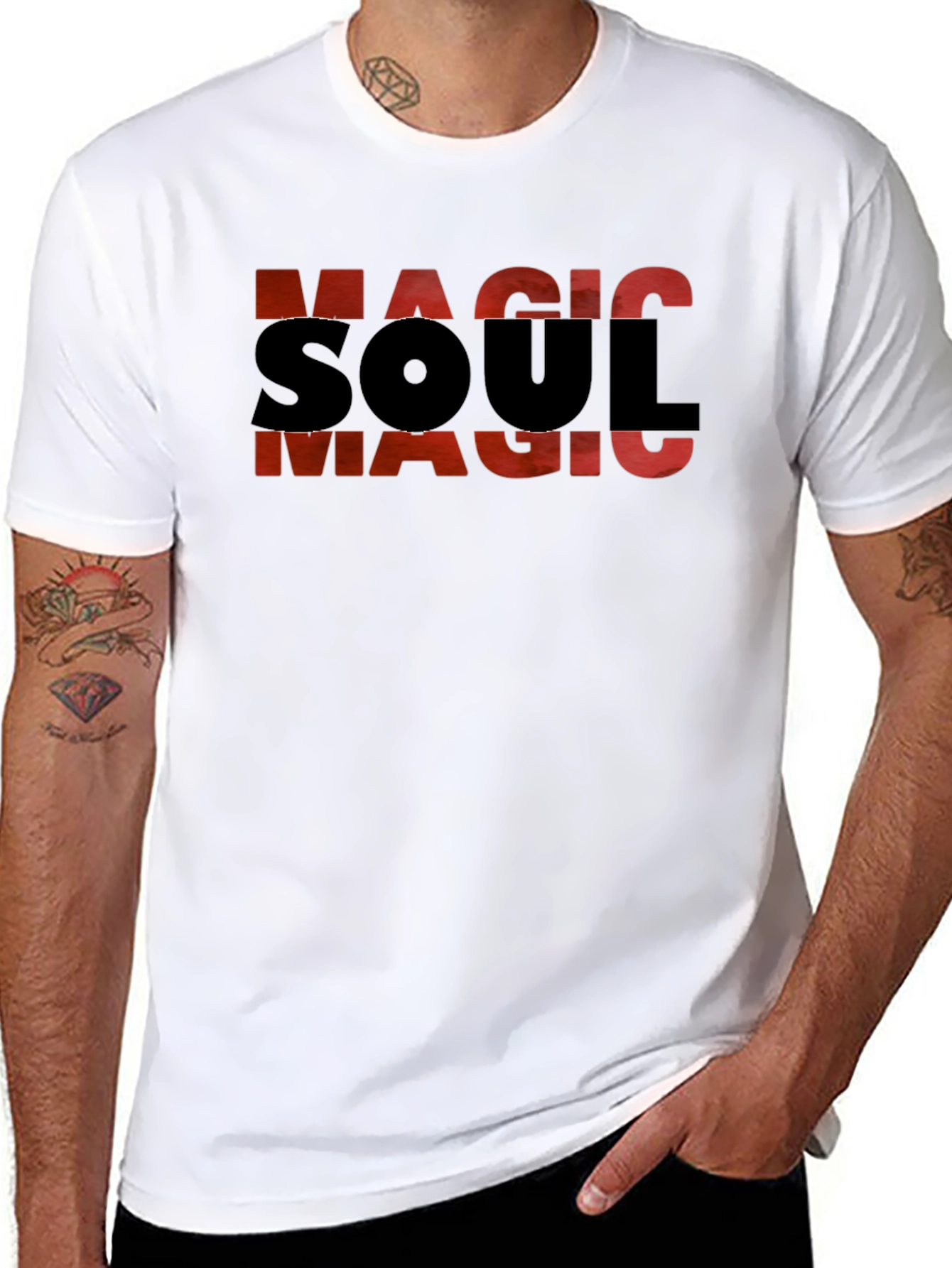 Magic Soul Graphic T-Shirt - Black Cotton Blend
