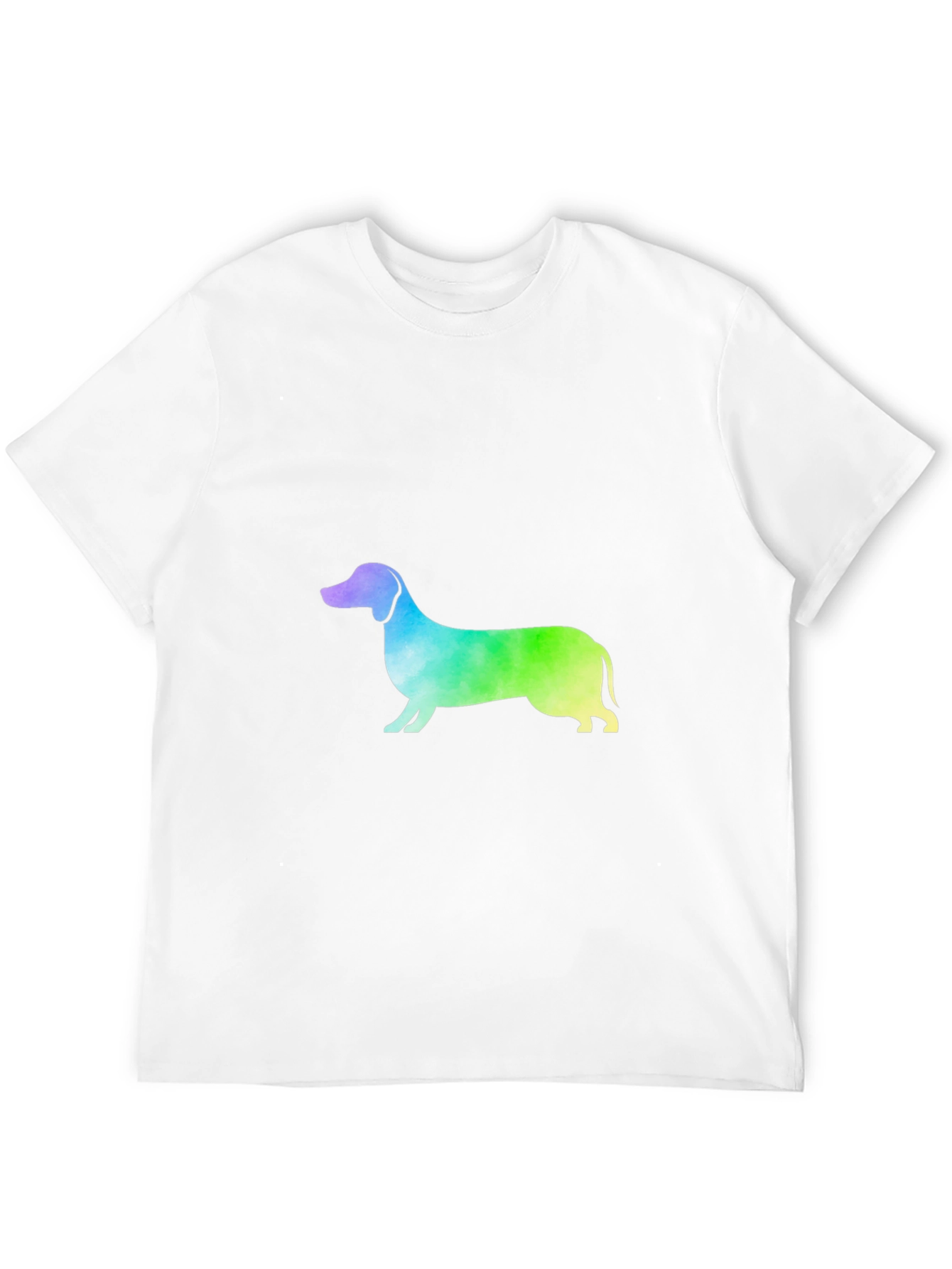 Rainbow Dachshund Graphic Tee - Black Cotton Blend