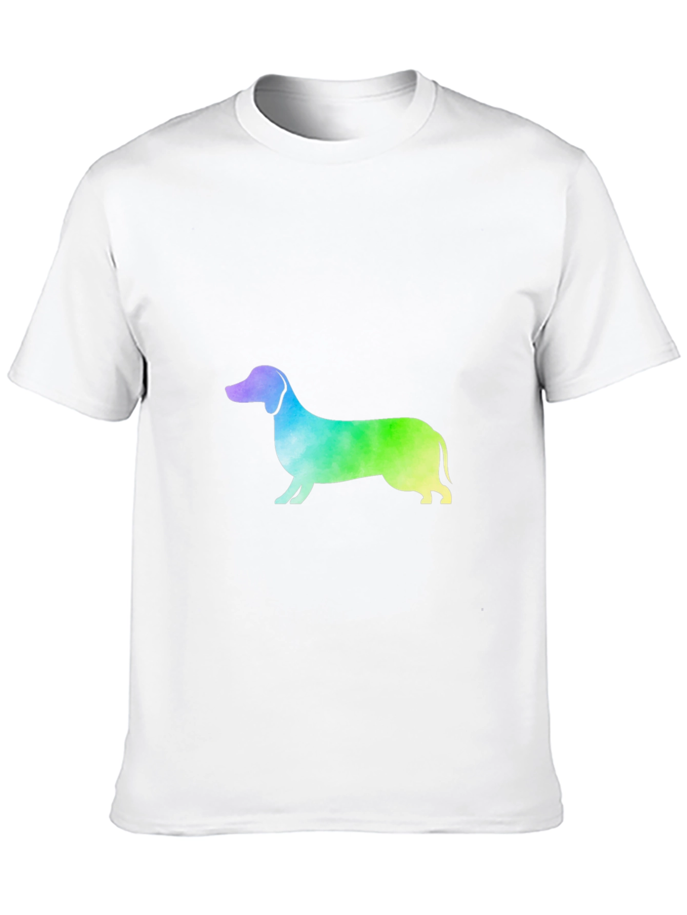 Rainbow Dachshund Graphic Tee - Black Cotton Blend