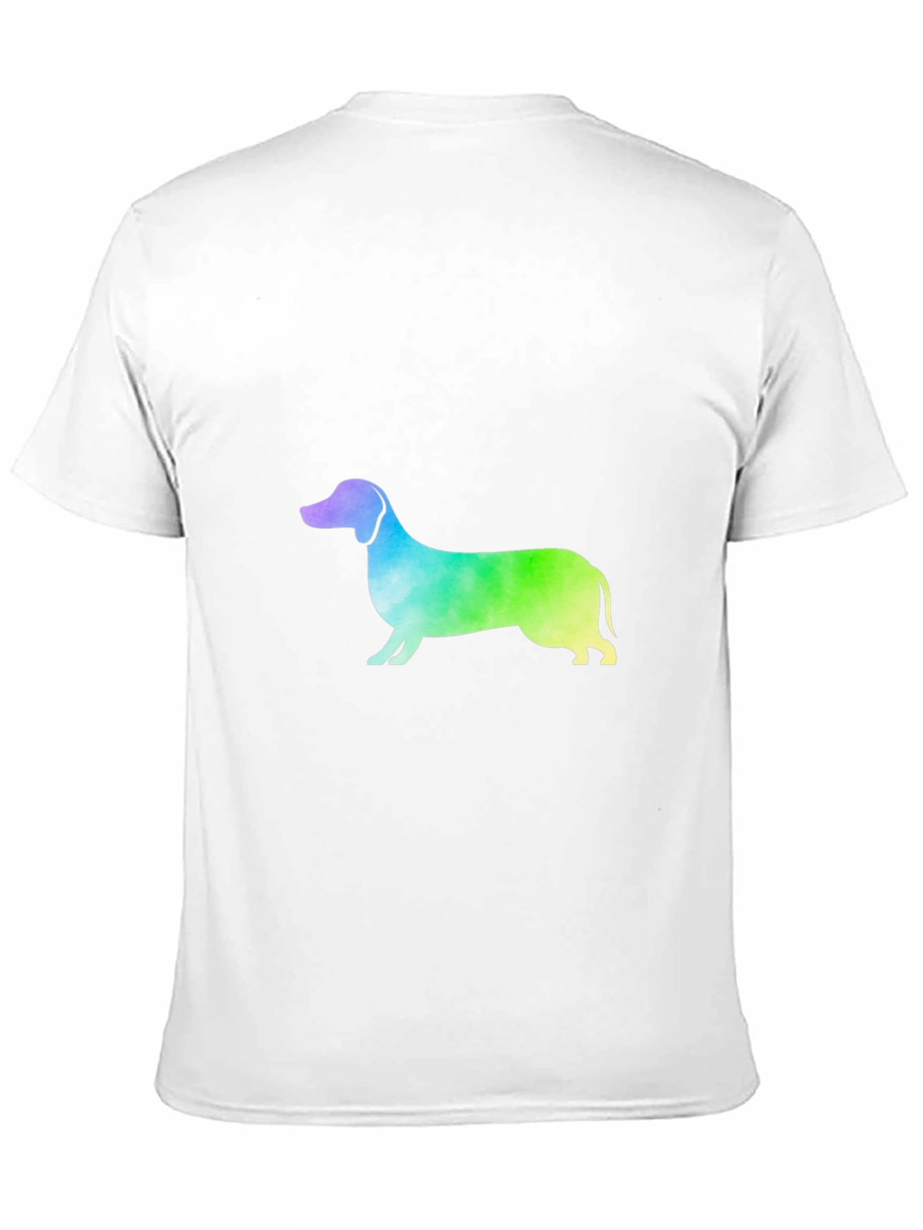 Rainbow Dachshund Graphic Tee - Black Cotton Blend