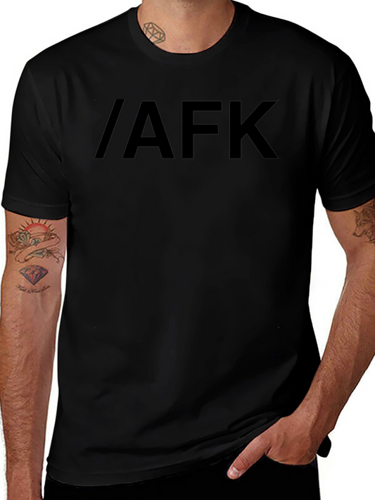 AFK Graphic Tee - Black Cotton Blend Casual Shirt