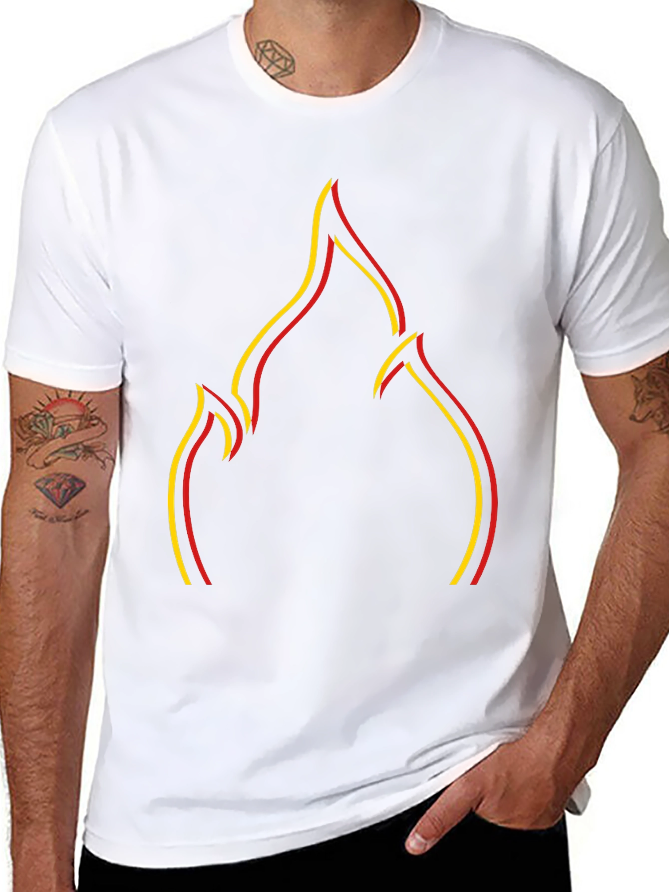 Flame Graphic Black T-Shirt - Mens
