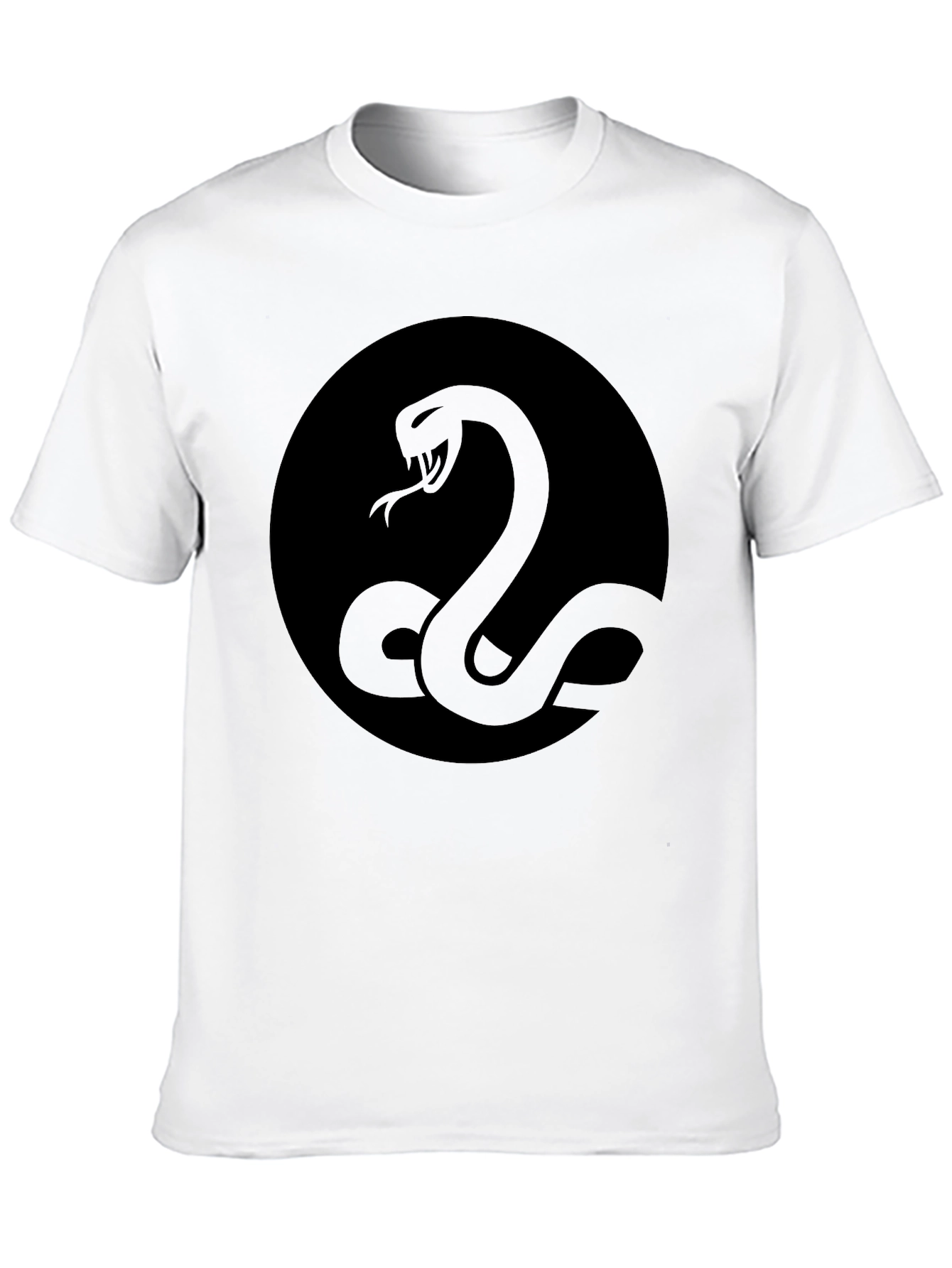 Mens Black Snake Graphic T-Shirt - Stylish Serpent Design