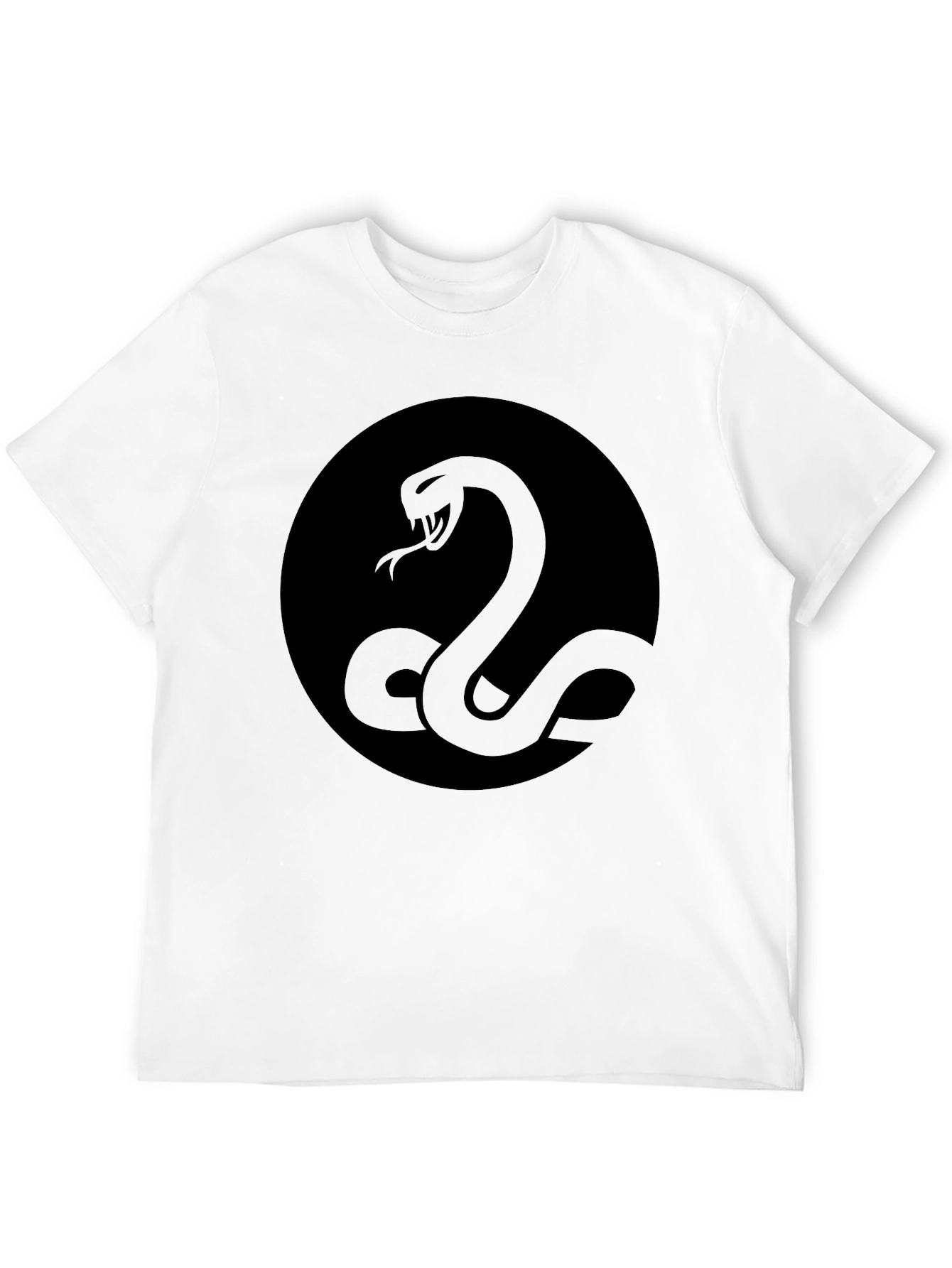 Mens Black Snake Graphic T-Shirt - Stylish Serpent Design