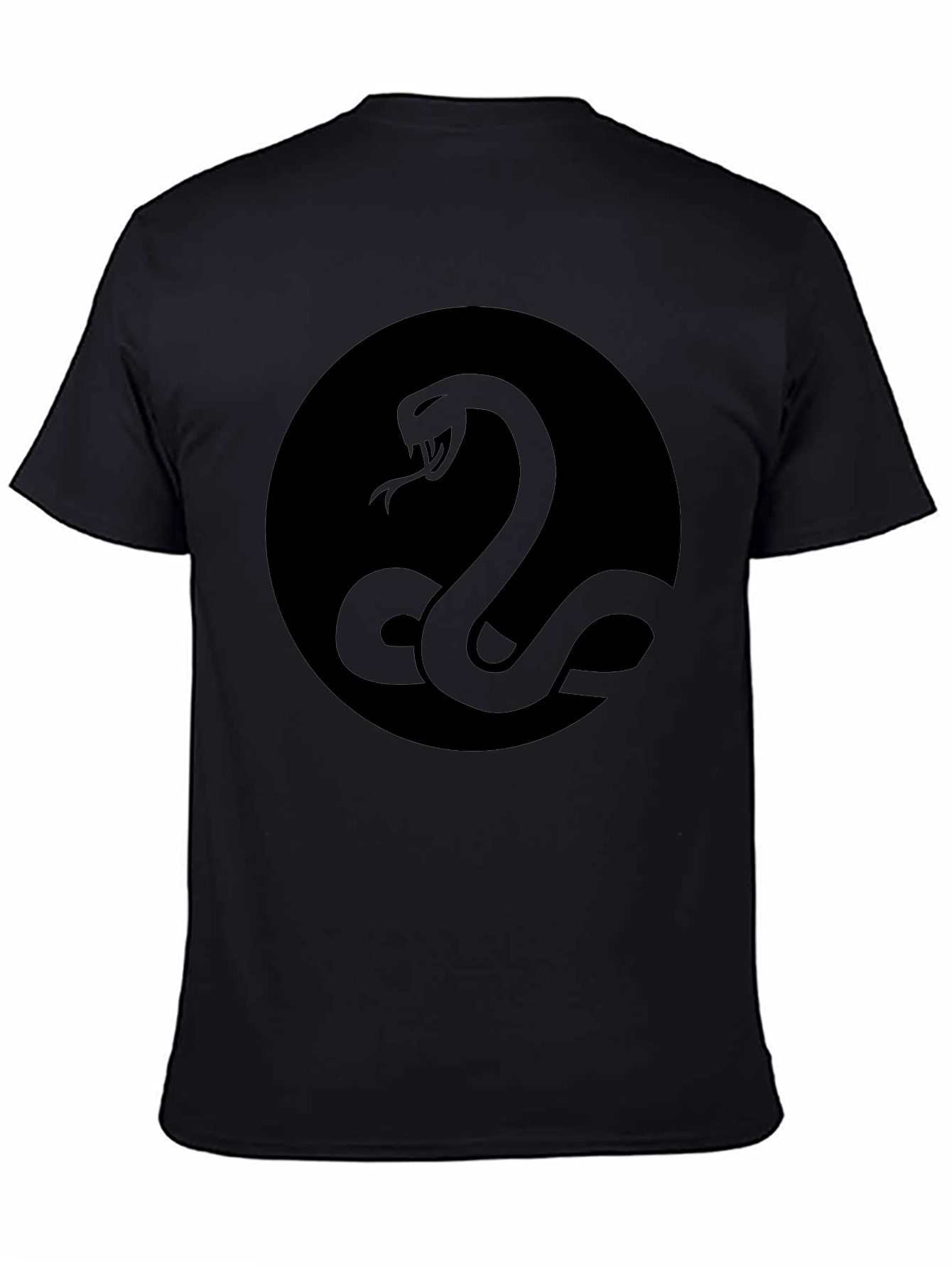 Mens Black Snake Graphic T-Shirt - Stylish Serpent Design