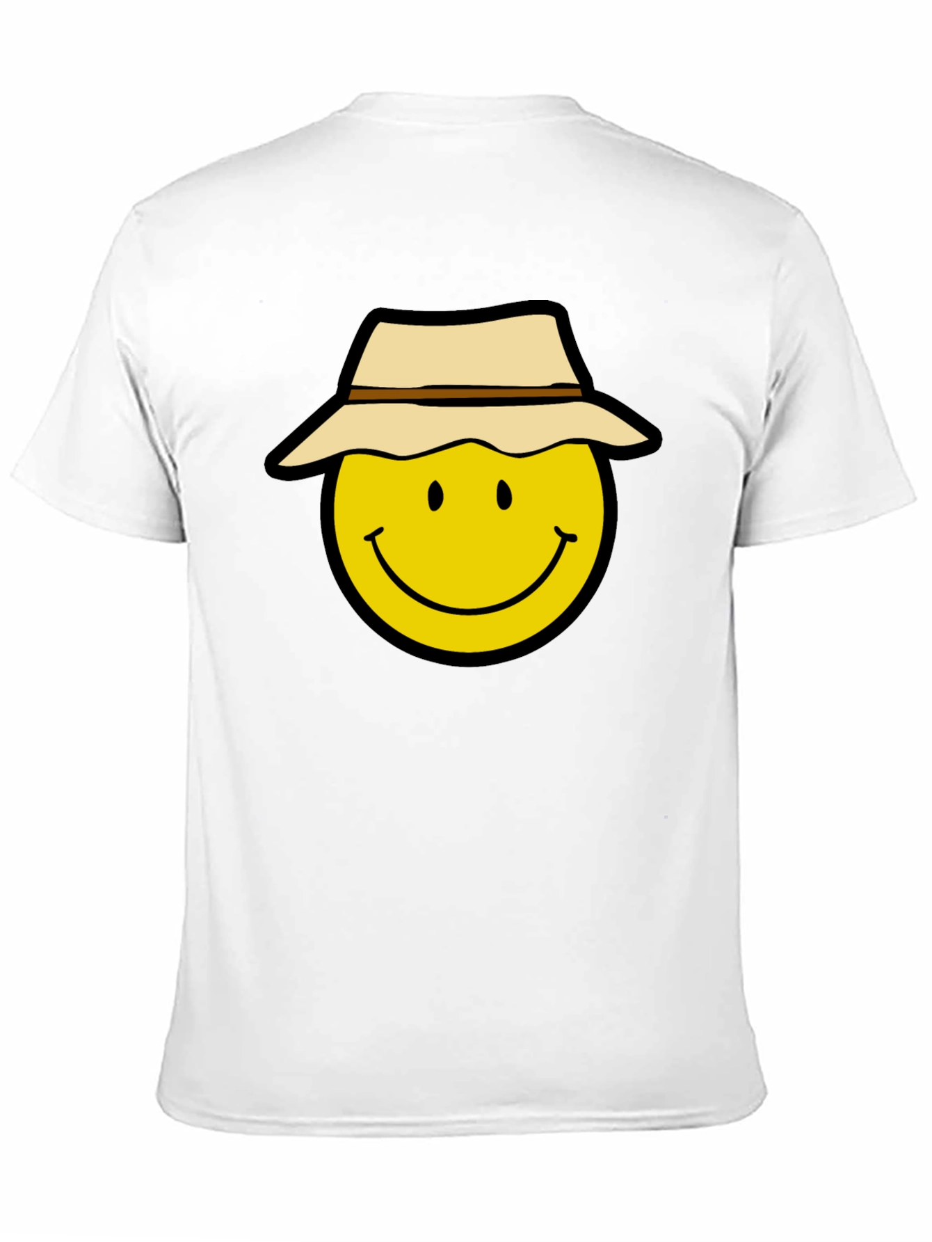 Smiley Face Hat T-Shirt - Cool Graphic Tee