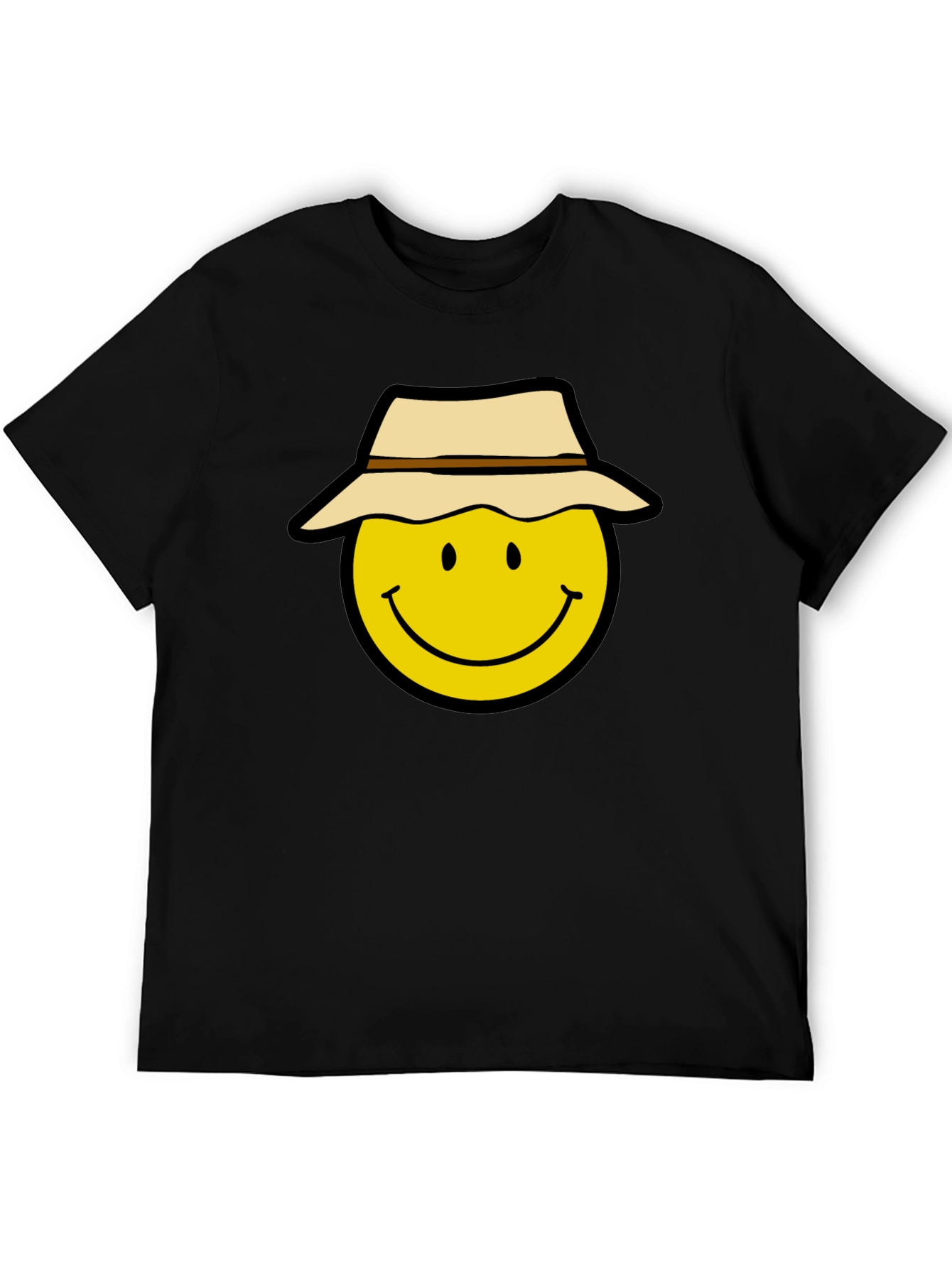 Smiley Face Hat T-Shirt - Cool Graphic Tee