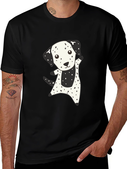 Cute Dalmatian Dog Graphic Black T-Shirt