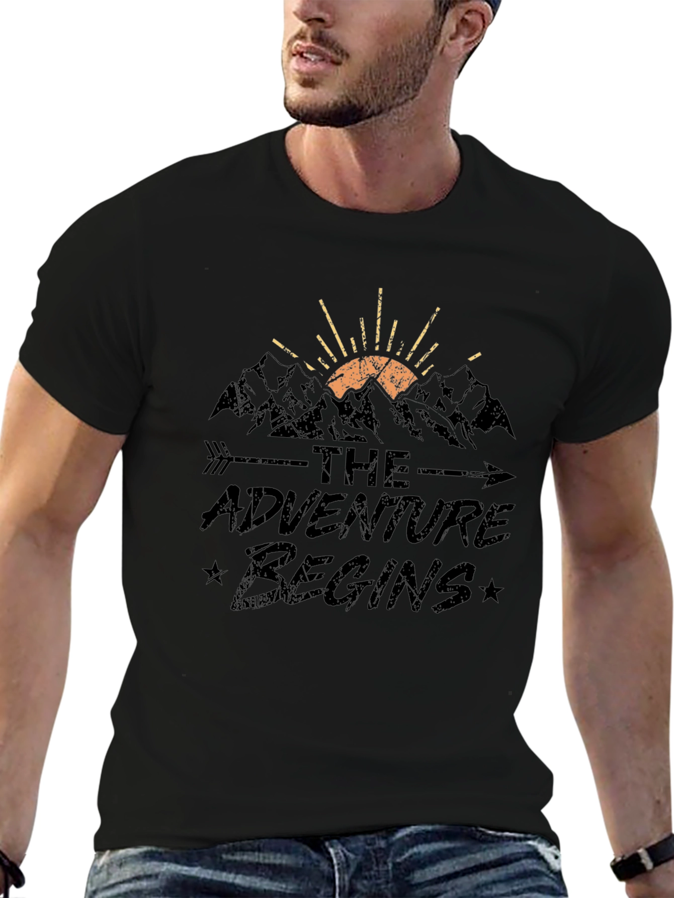 The Adventure Begins Black T-Shirt