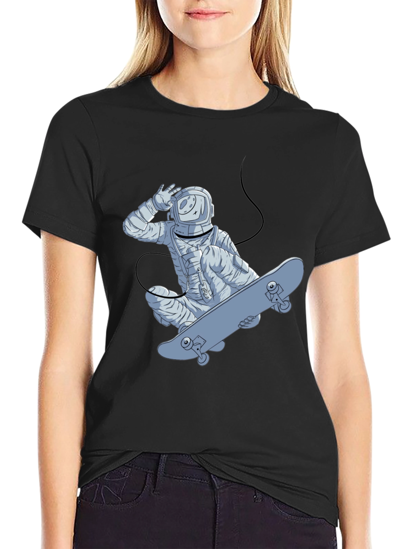 Astronaut Skateboarder Graphic T-Shirt