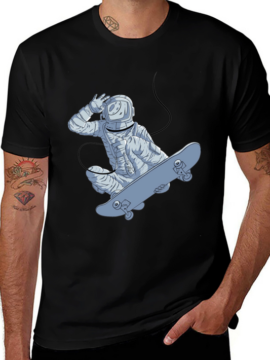 Astronaut Skateboarder Graphic T-Shirt
