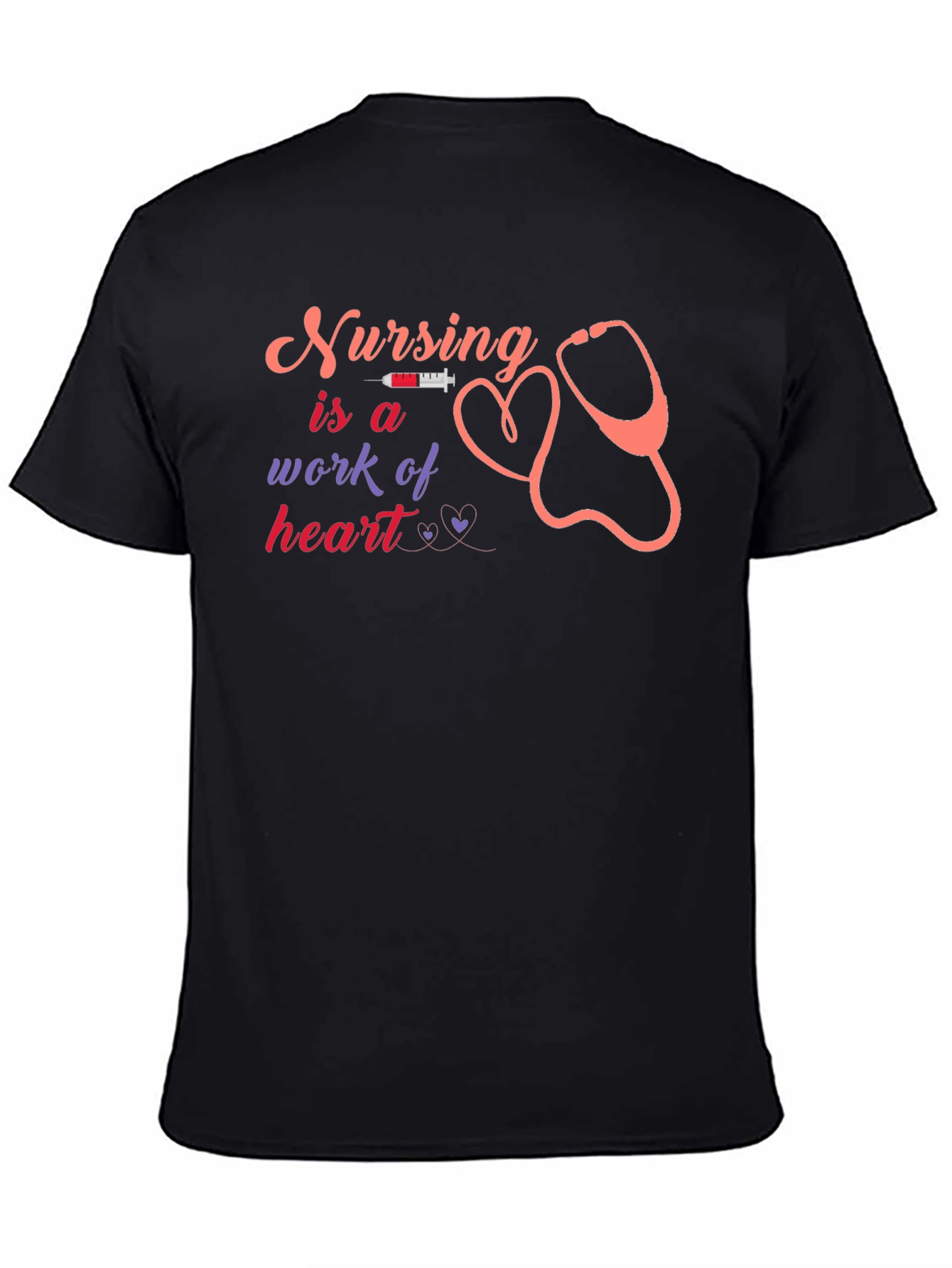 Nursing is a Work of Heart Black T-Shirt