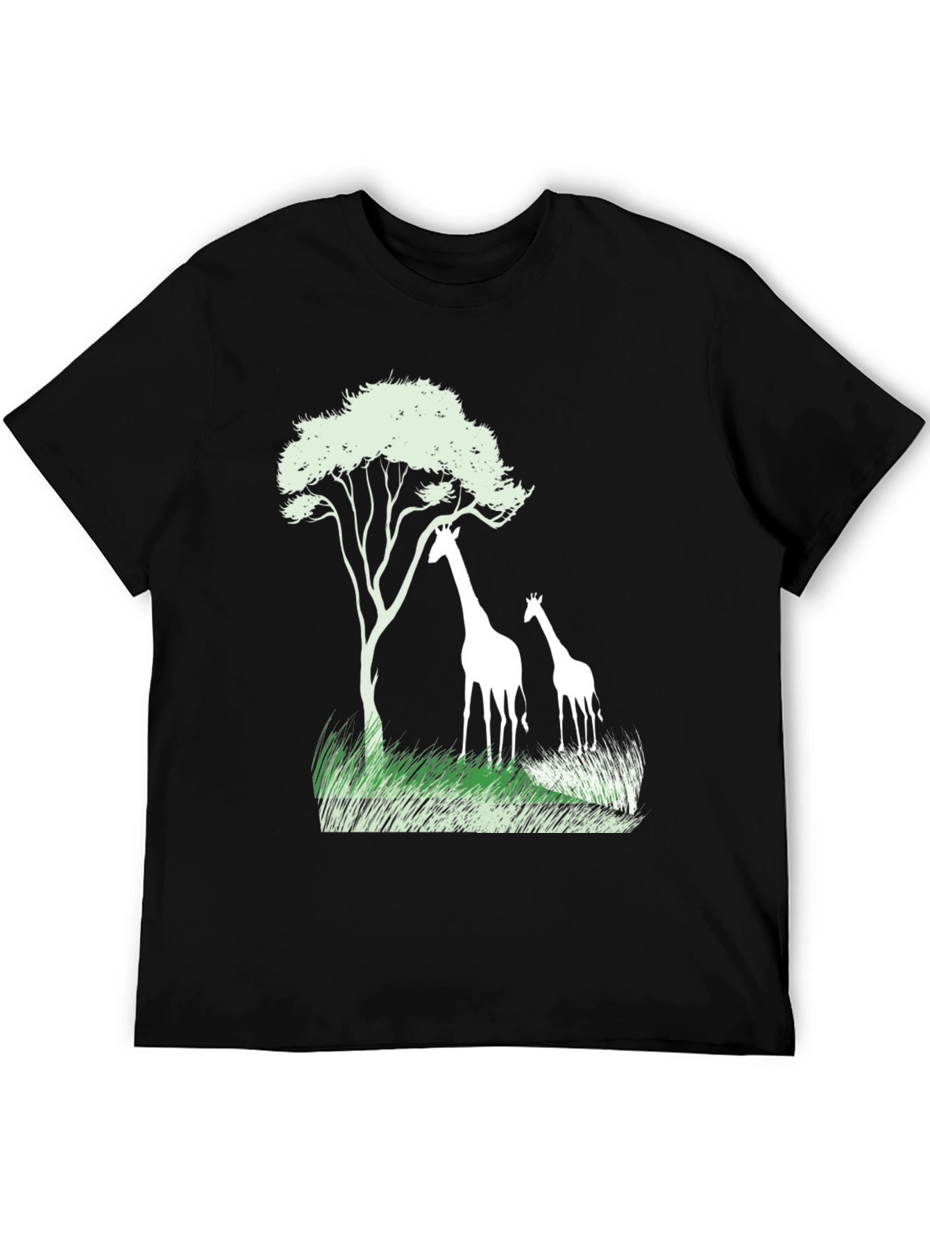 Giraffe Silhouette Graphic Tee - Black