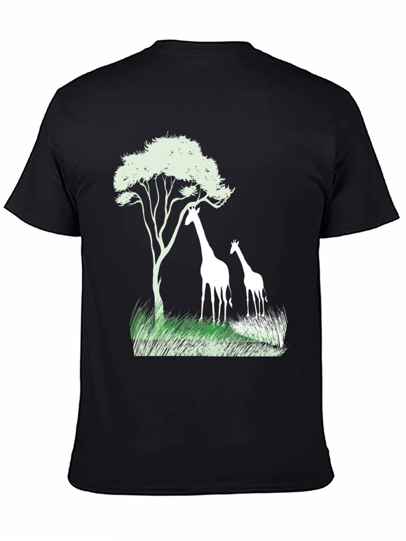 Giraffe Silhouette Graphic Tee - Black