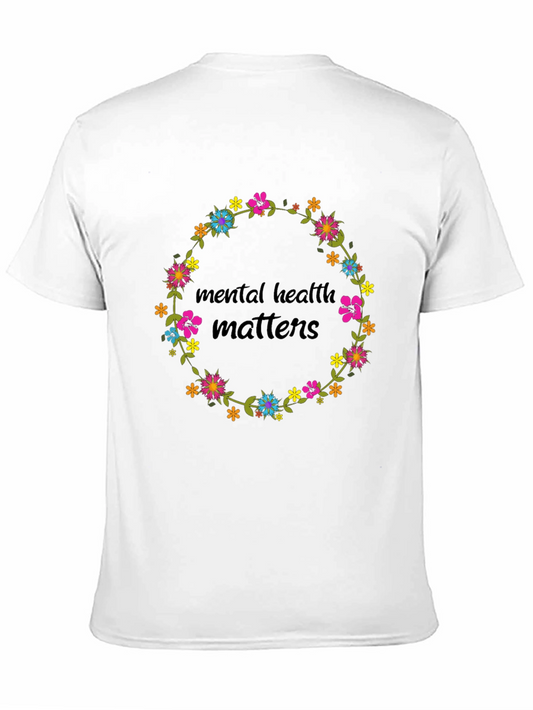 Mental Health Matters Floral Wreath Graphic Tee